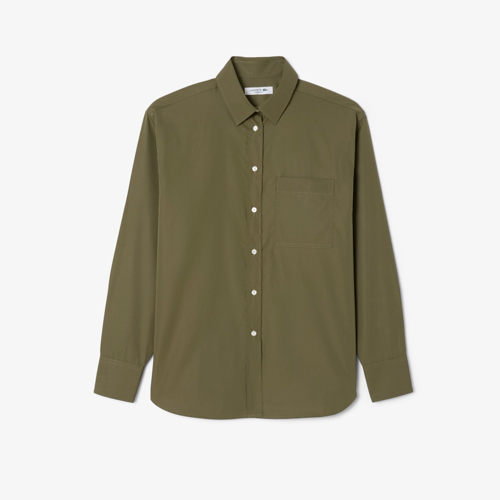 Áo Sơ Mi Lacoste Nữ Dáng Rộng Chất Liệu Cotton Poplin