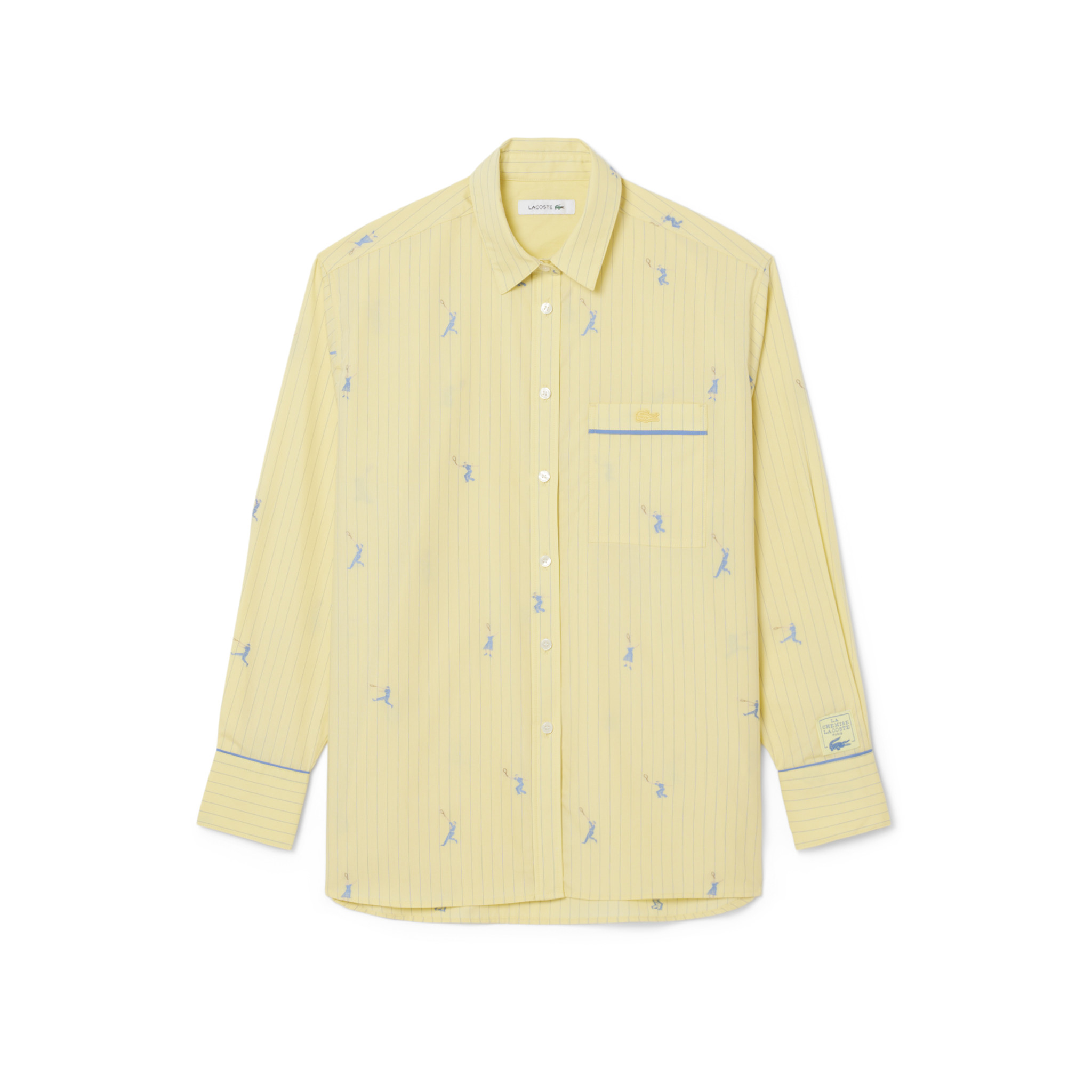 Áo Sơ Mi Lacoste Nữ Dáng Oversize Họa Tiết Dệt Nổi