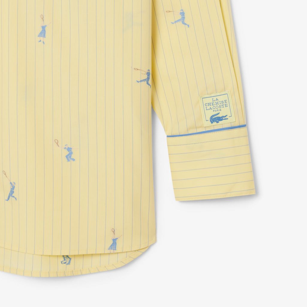 Áo Sơ Mi Lacoste Nữ Dáng Oversize Họa Tiết Dệt Nổi