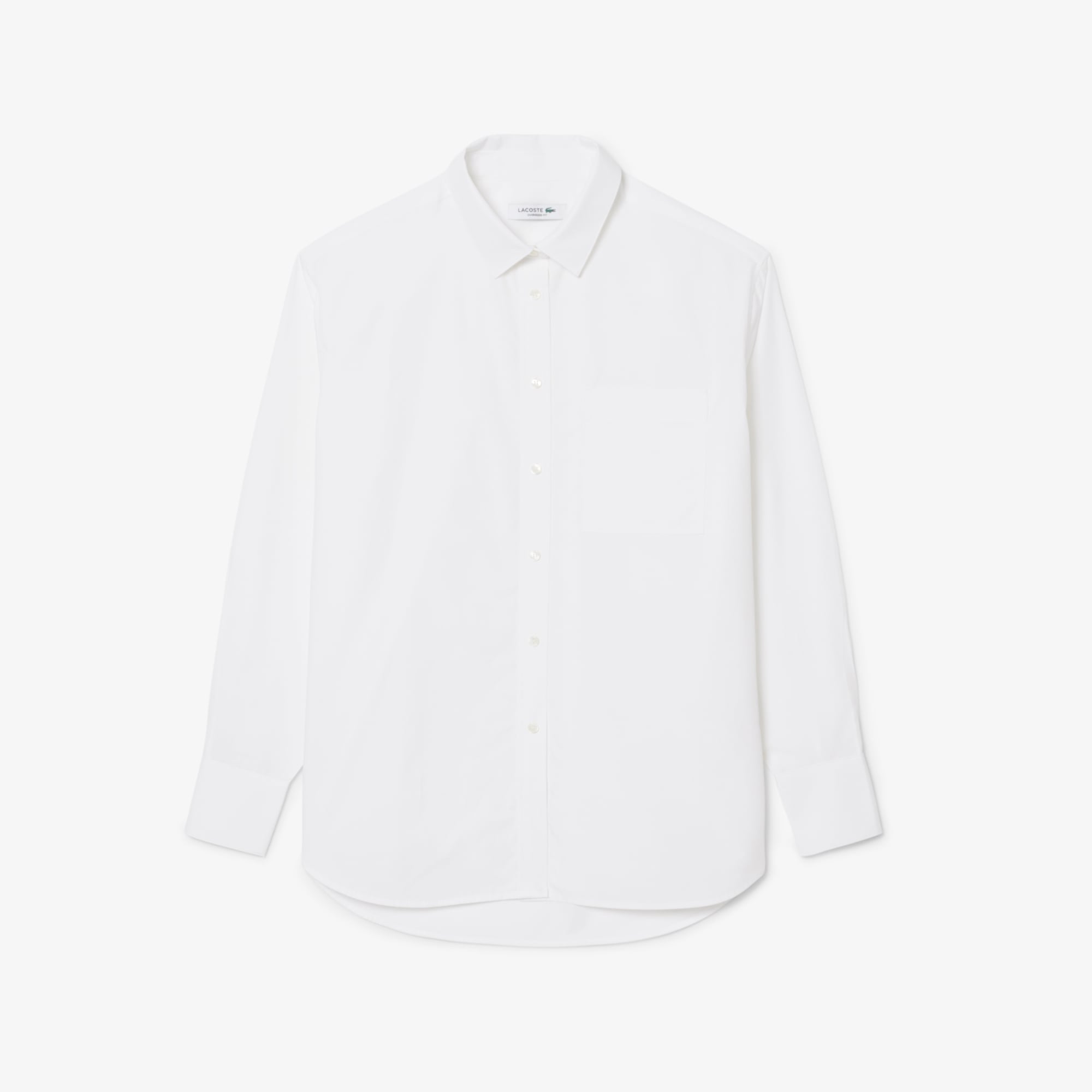 Áo Sơ Mi Lacoste Nữ Dáng Oversize Chất Liệu Cotton Poplin