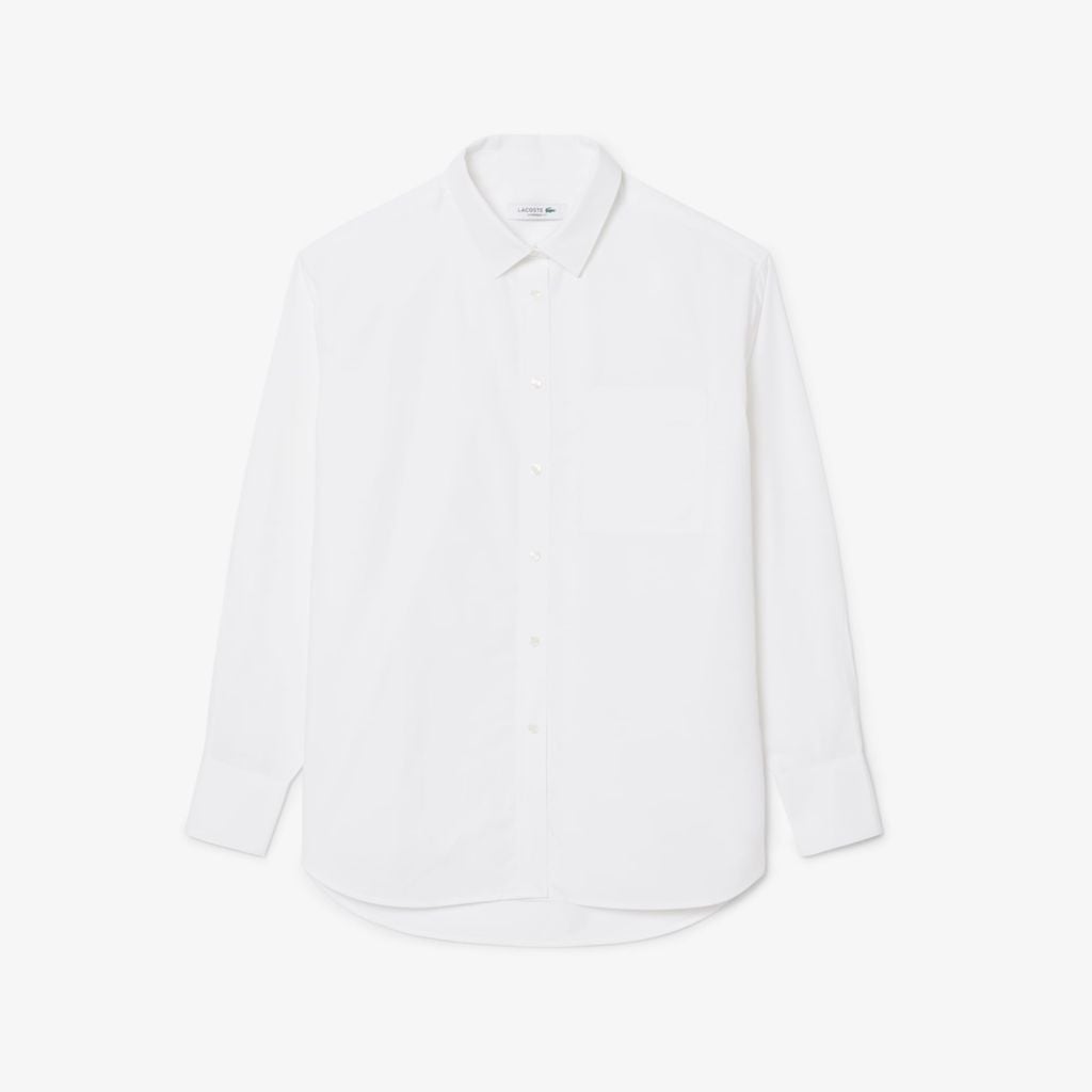 Áo Sơ Mi Lacoste Nữ Dáng Oversize Chất Liệu Cotton Poplin
