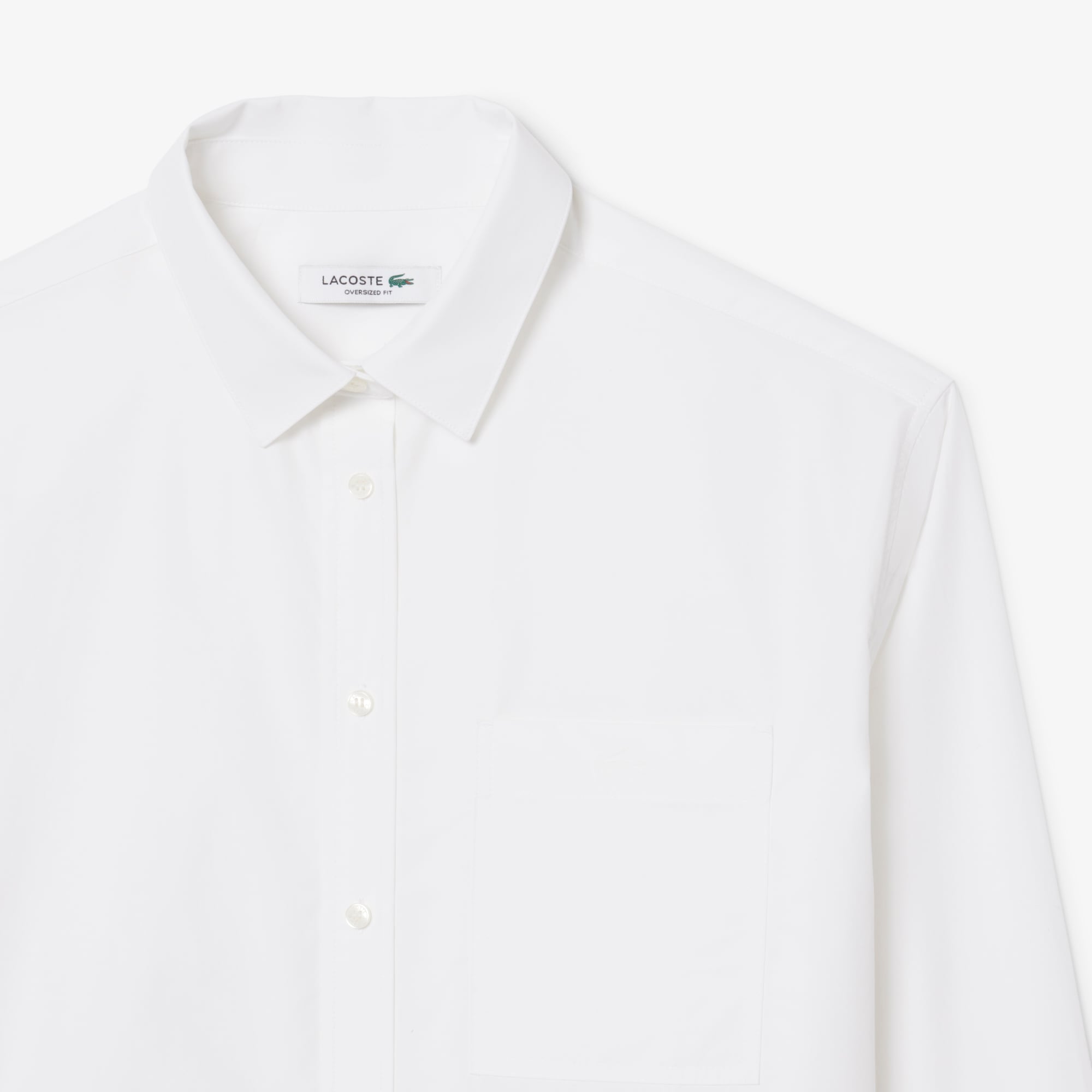 Áo Sơ Mi Lacoste Nữ Dáng Oversize Chất Liệu Cotton Poplin