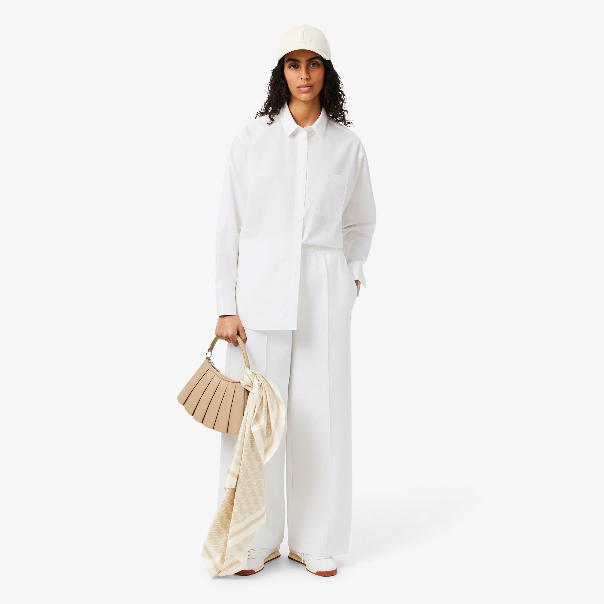 Áo Sơ Mi Lacoste Nữ Dáng Oversize Chất Liệu Cotton Poplin