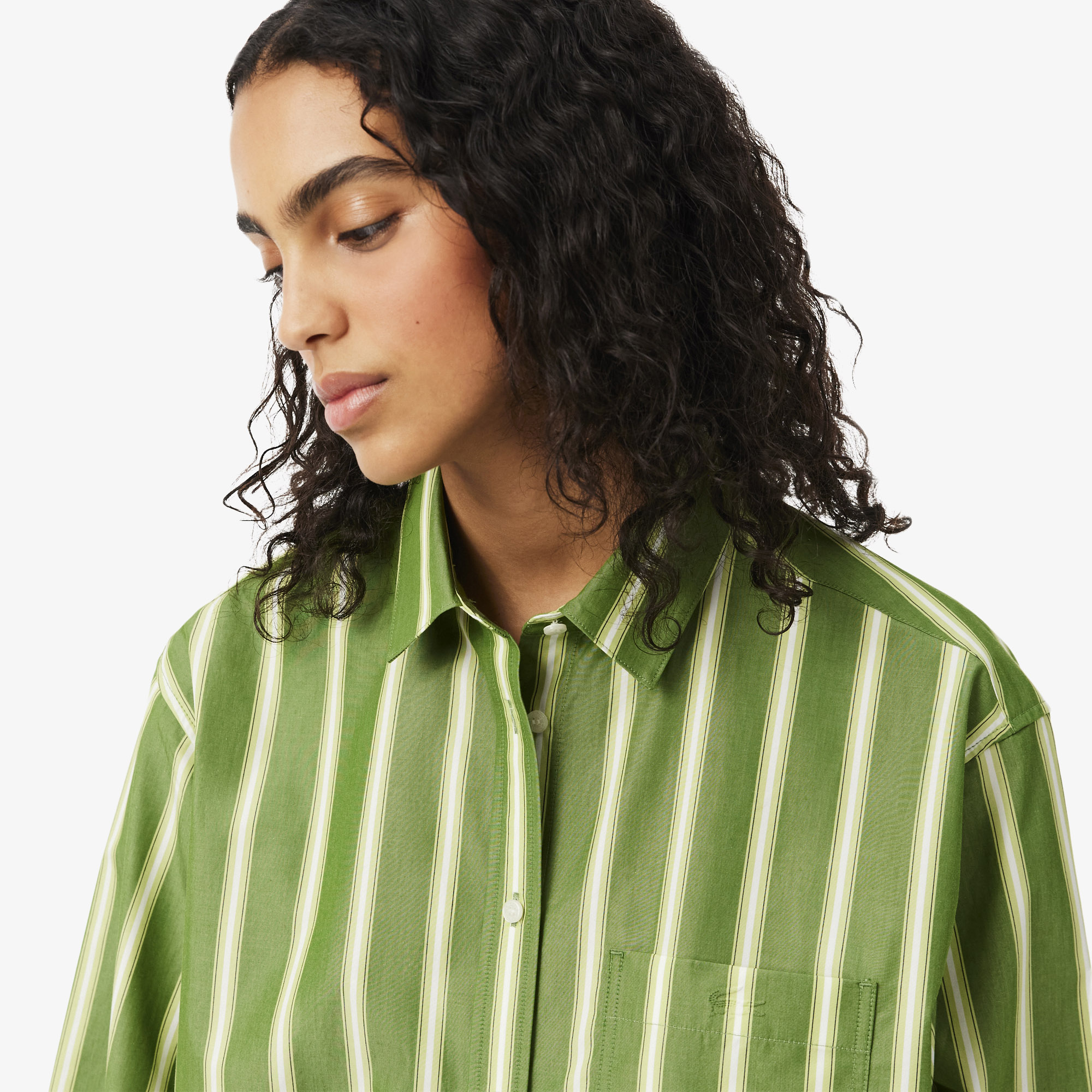 Áo Sơ Mi Lacoste Nữ Dáng Oversize Chất Liệu Cotton Poplin