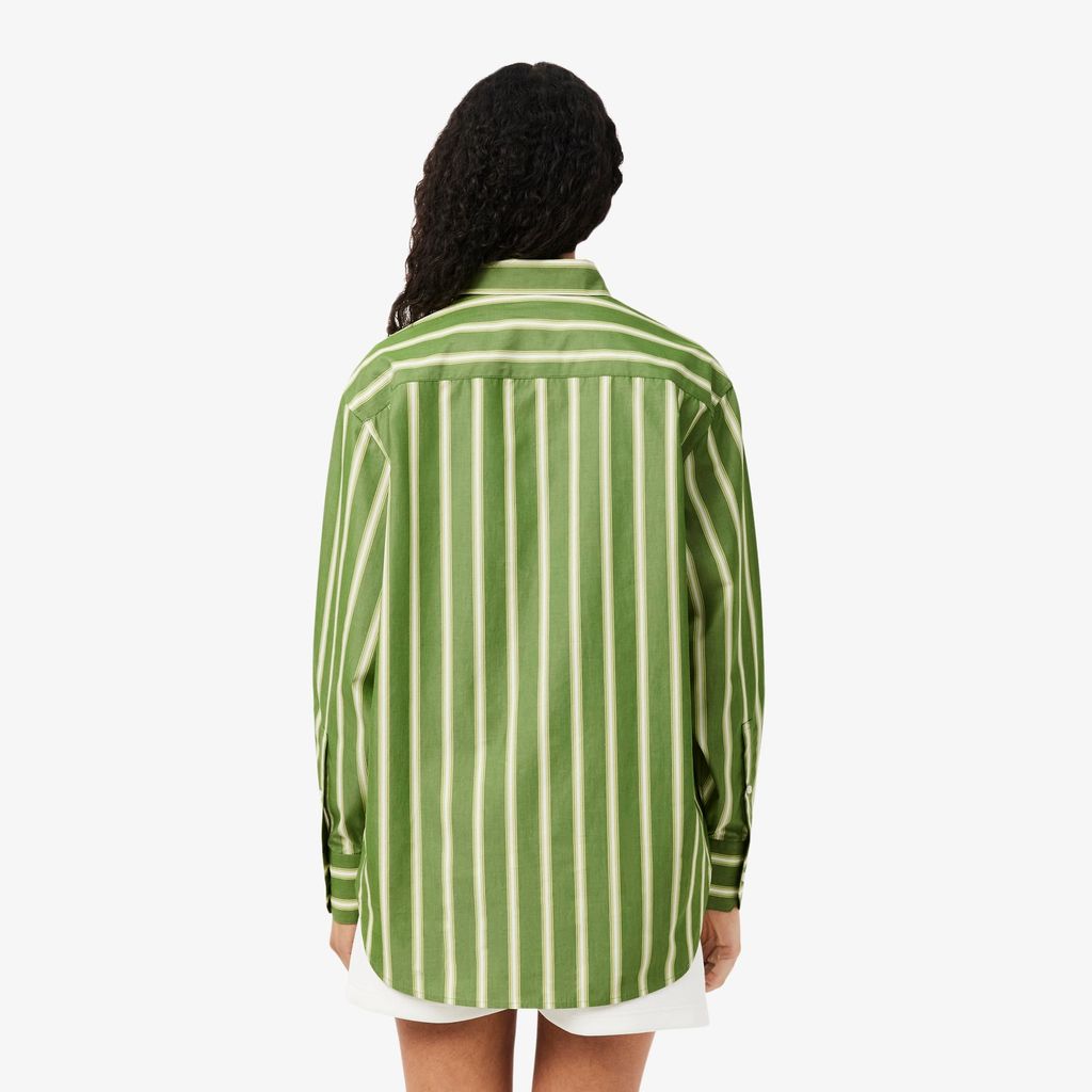 Áo Sơ Mi Lacoste Nữ Dáng Oversize Chất Liệu Cotton Poplin