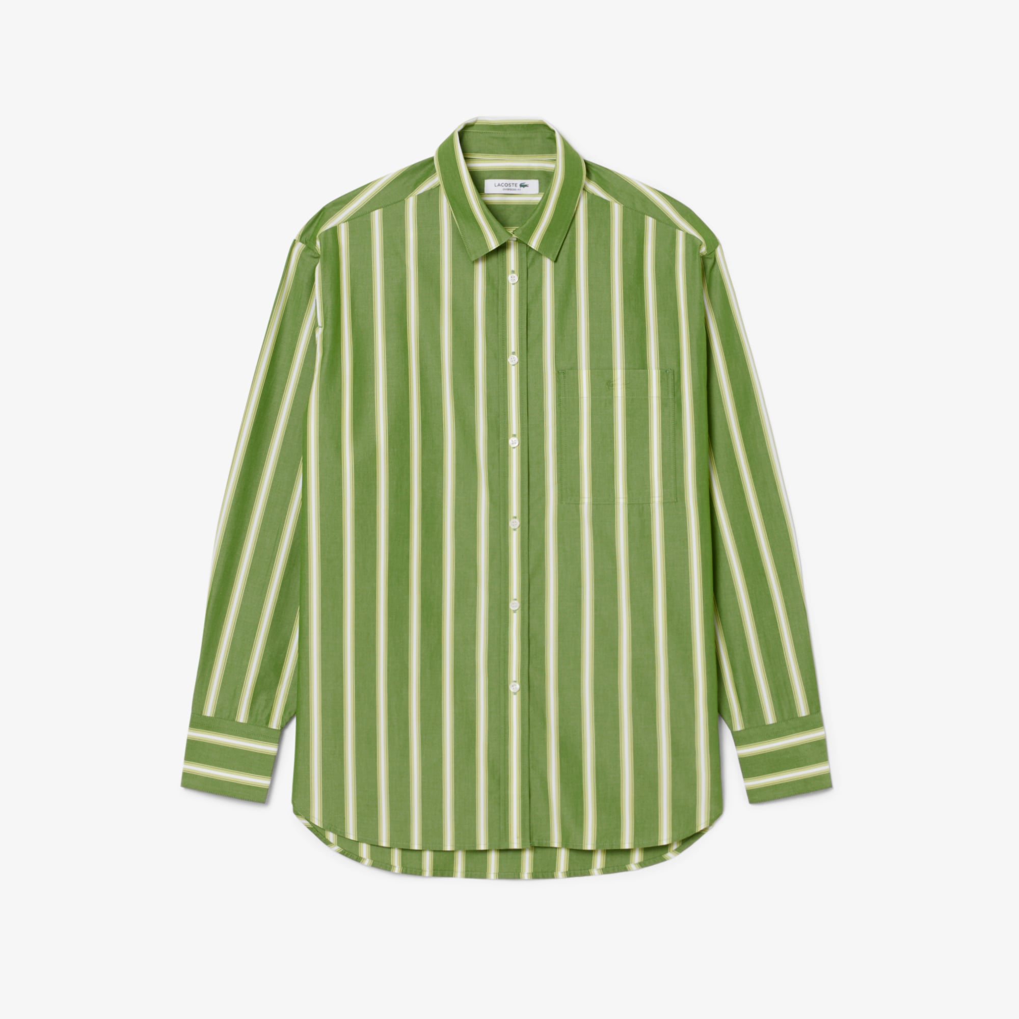 Áo Sơ Mi Lacoste Nữ Dáng Oversize Chất Liệu Cotton Poplin