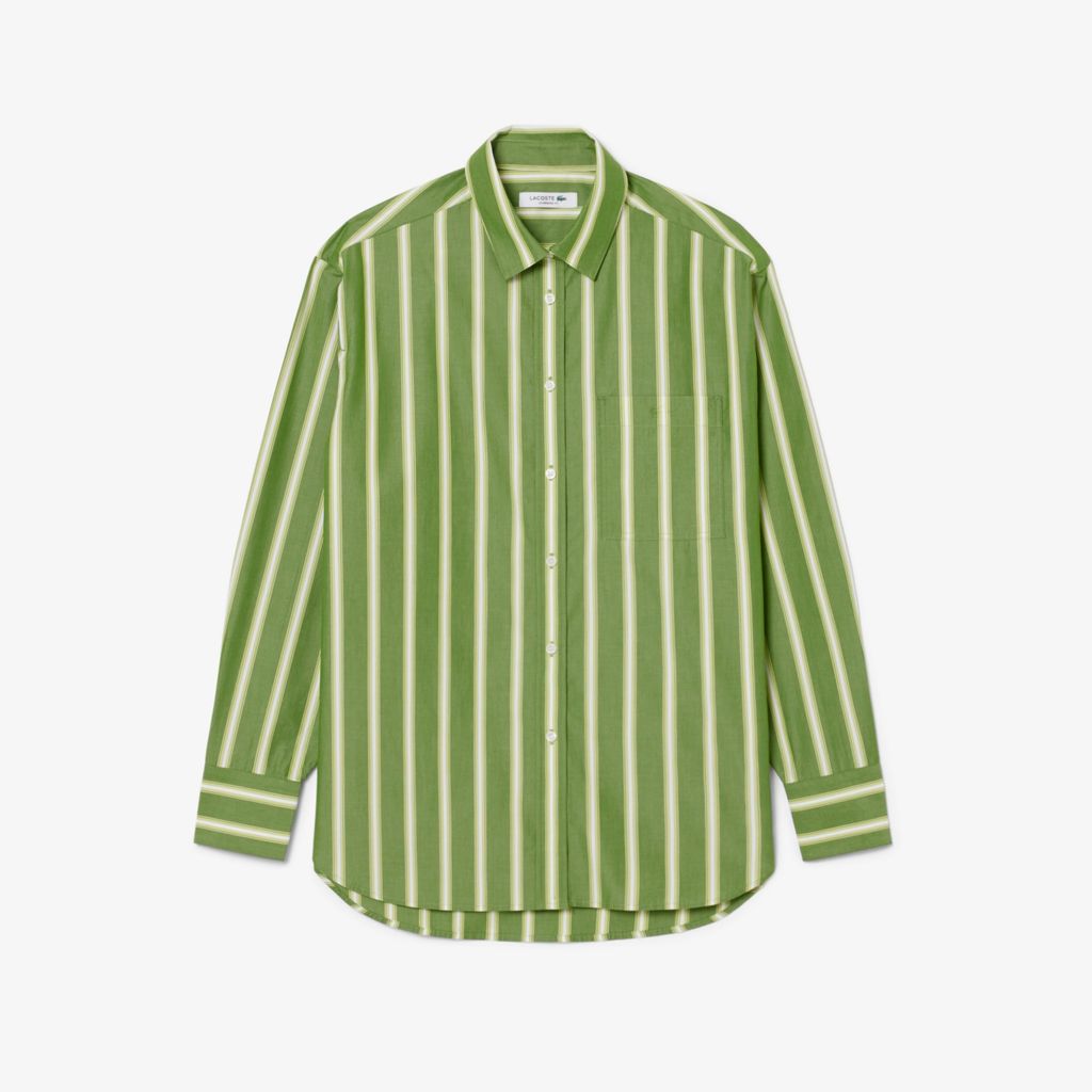 Áo Sơ Mi Lacoste Nữ Dáng Oversize Chất Liệu Cotton Poplin