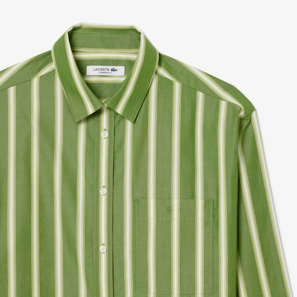 Áo Sơ Mi Lacoste Nữ Dáng Oversize Chất Liệu Cotton Poplin