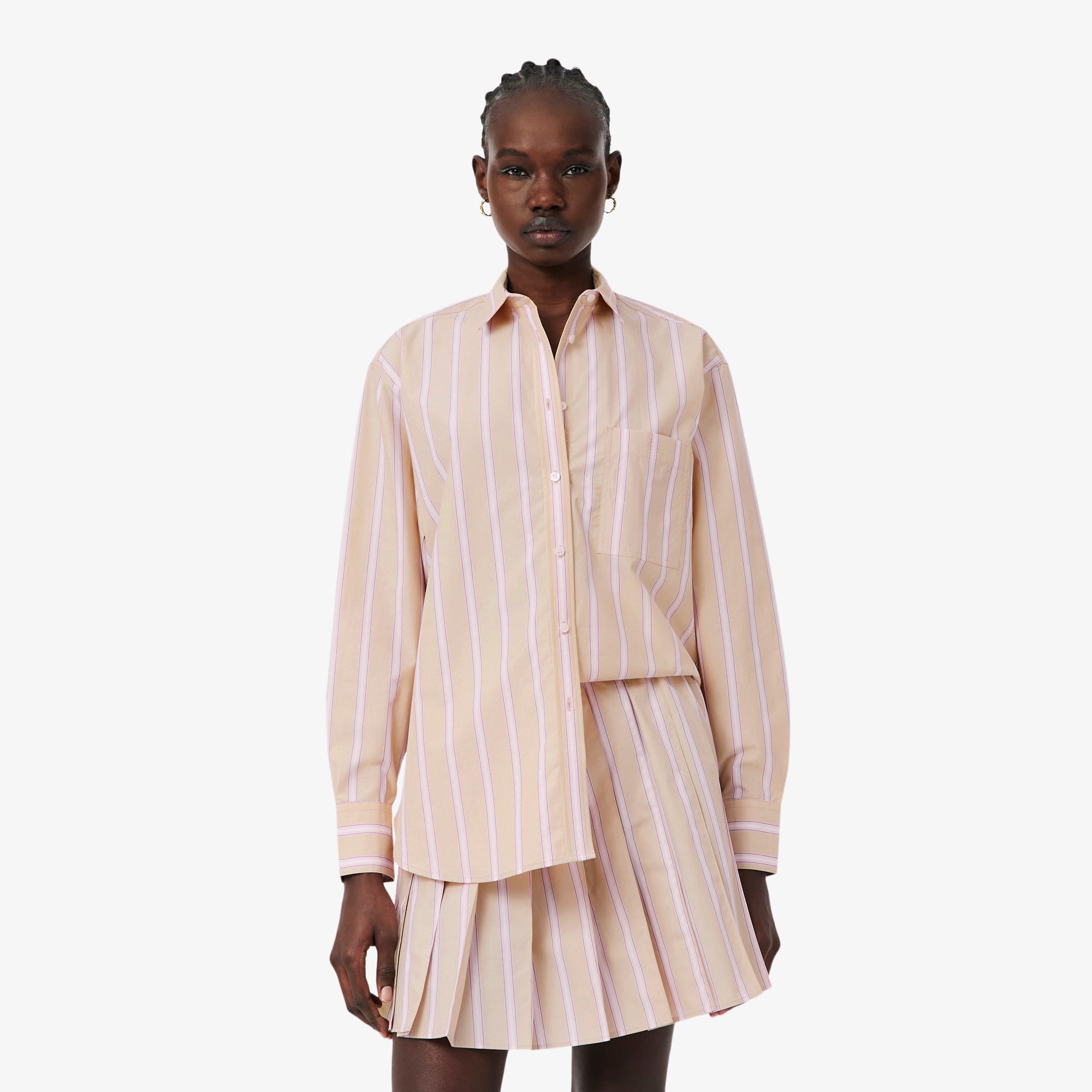 Áo Sơ Mi Lacoste Nữ Dáng Oversize Chất Liệu Cotton Poplin