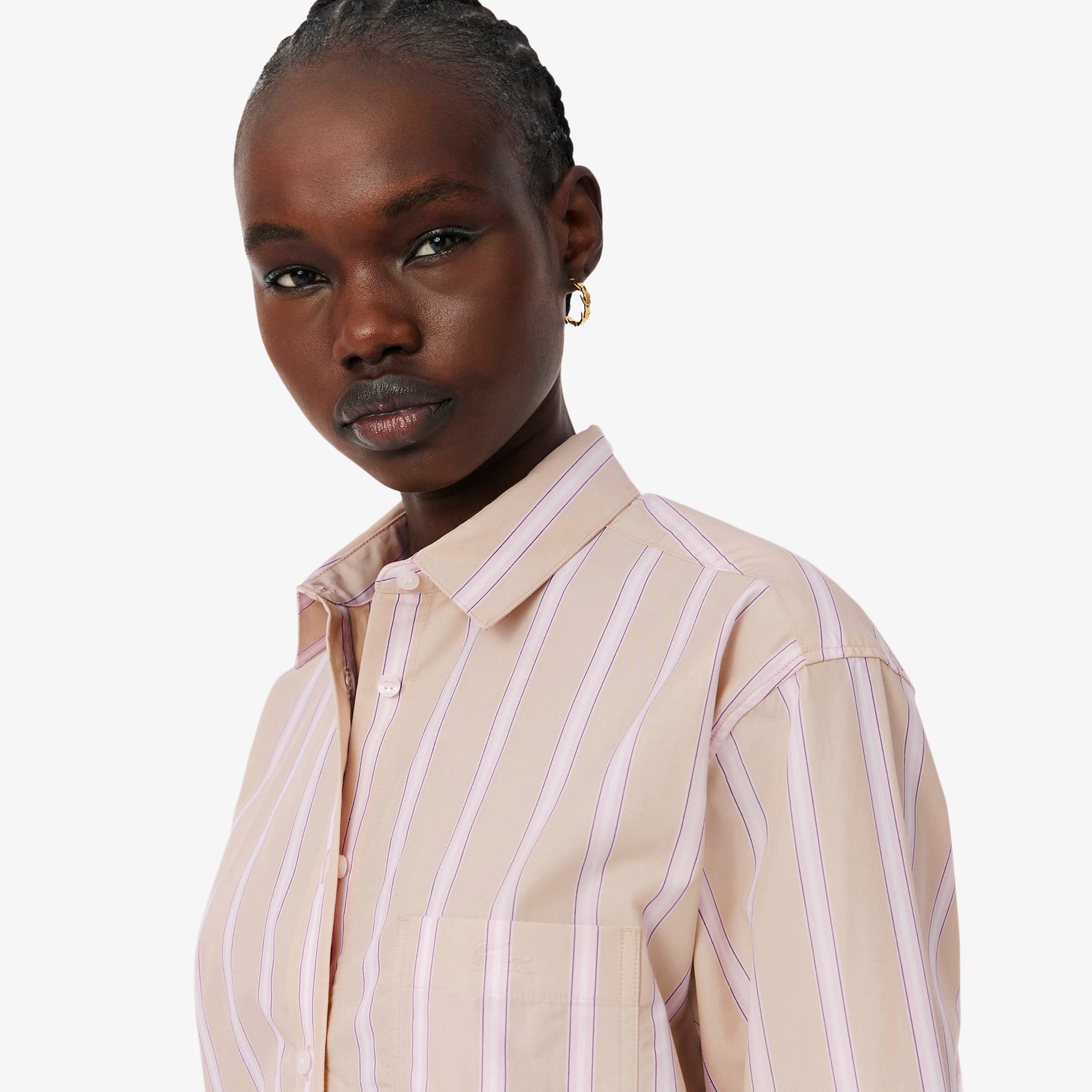 Áo Sơ Mi Lacoste Nữ Dáng Oversize Chất Liệu Cotton Poplin