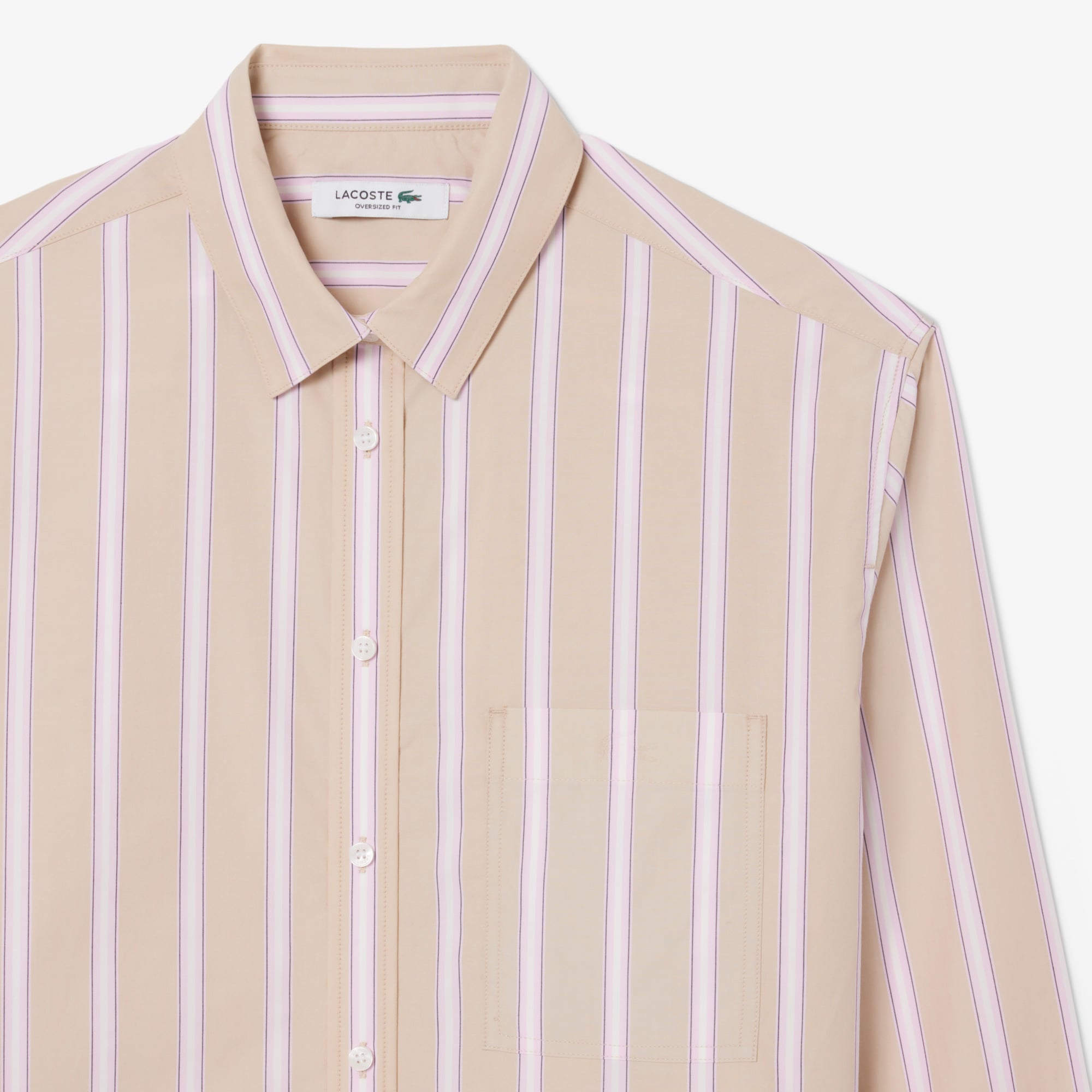 Áo Sơ Mi Lacoste Nữ Dáng Oversize Chất Liệu Cotton Poplin