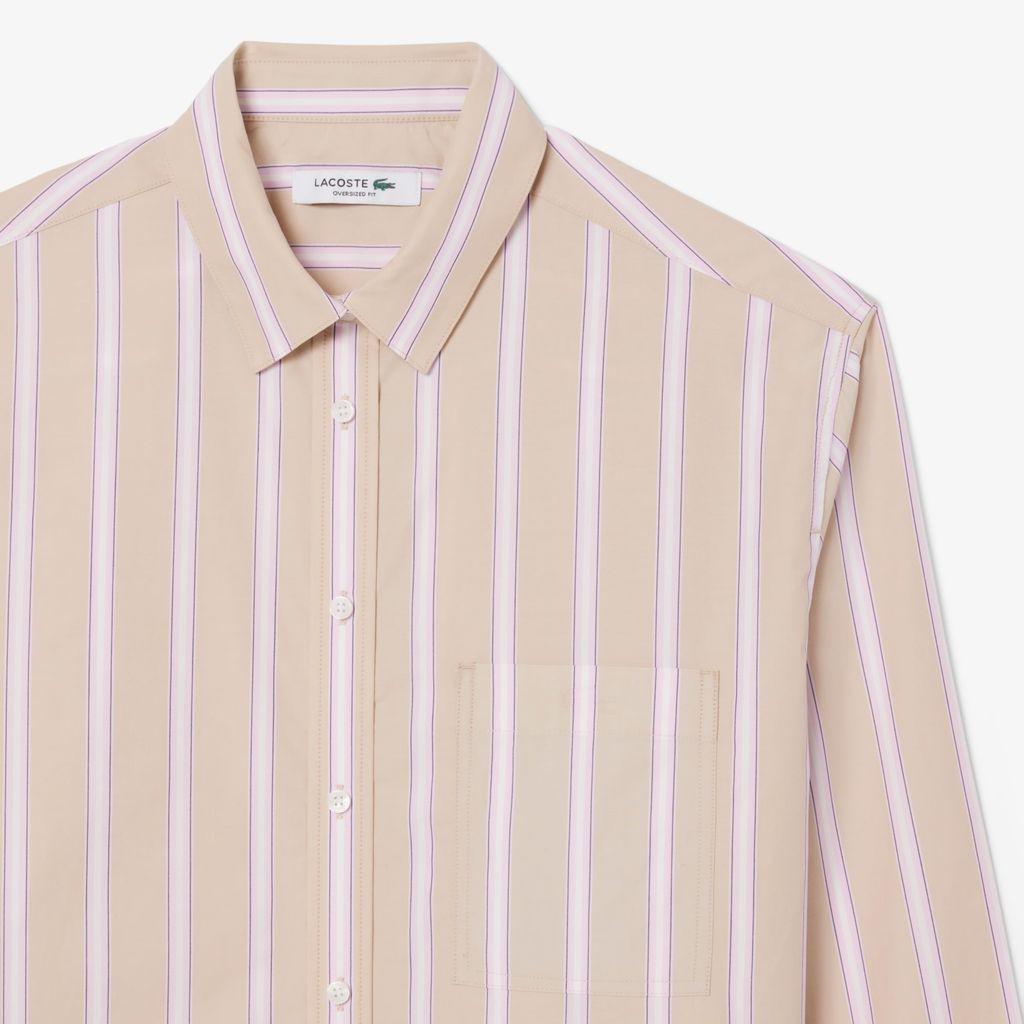 Áo Sơ Mi Lacoste Nữ Dáng Oversize Chất Liệu Cotton Poplin