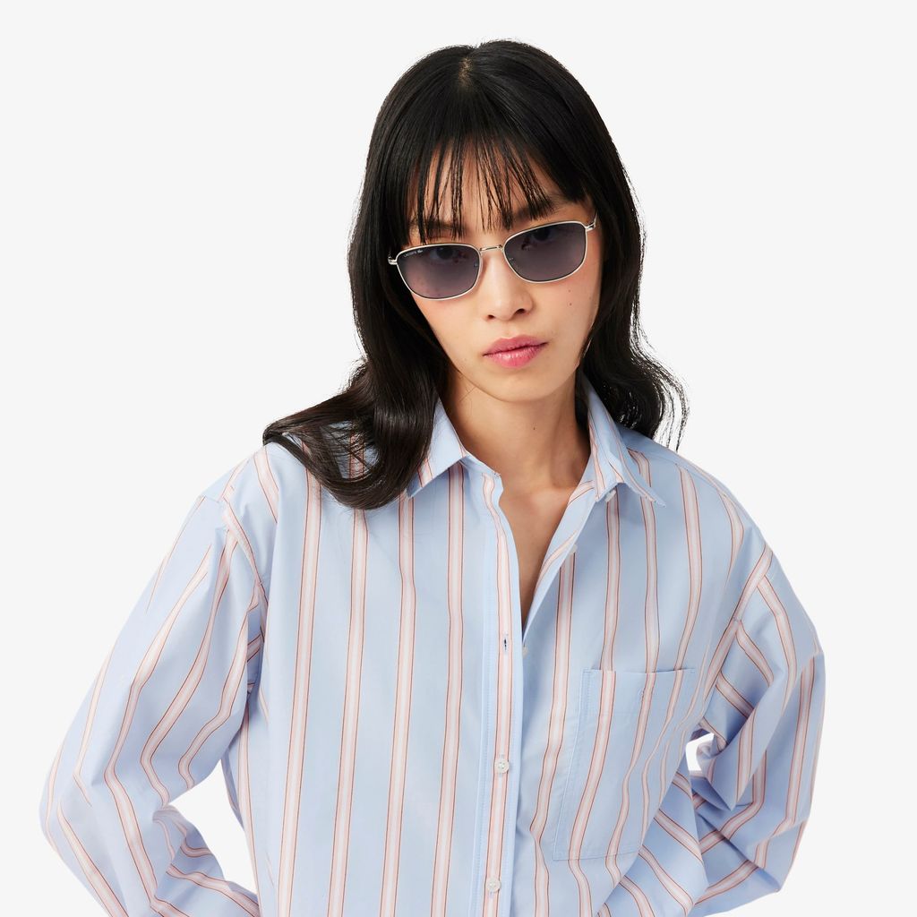 Áo Sơ Mi Lacoste Nữ Dáng Oversize Chất Liệu Cotton Poplin