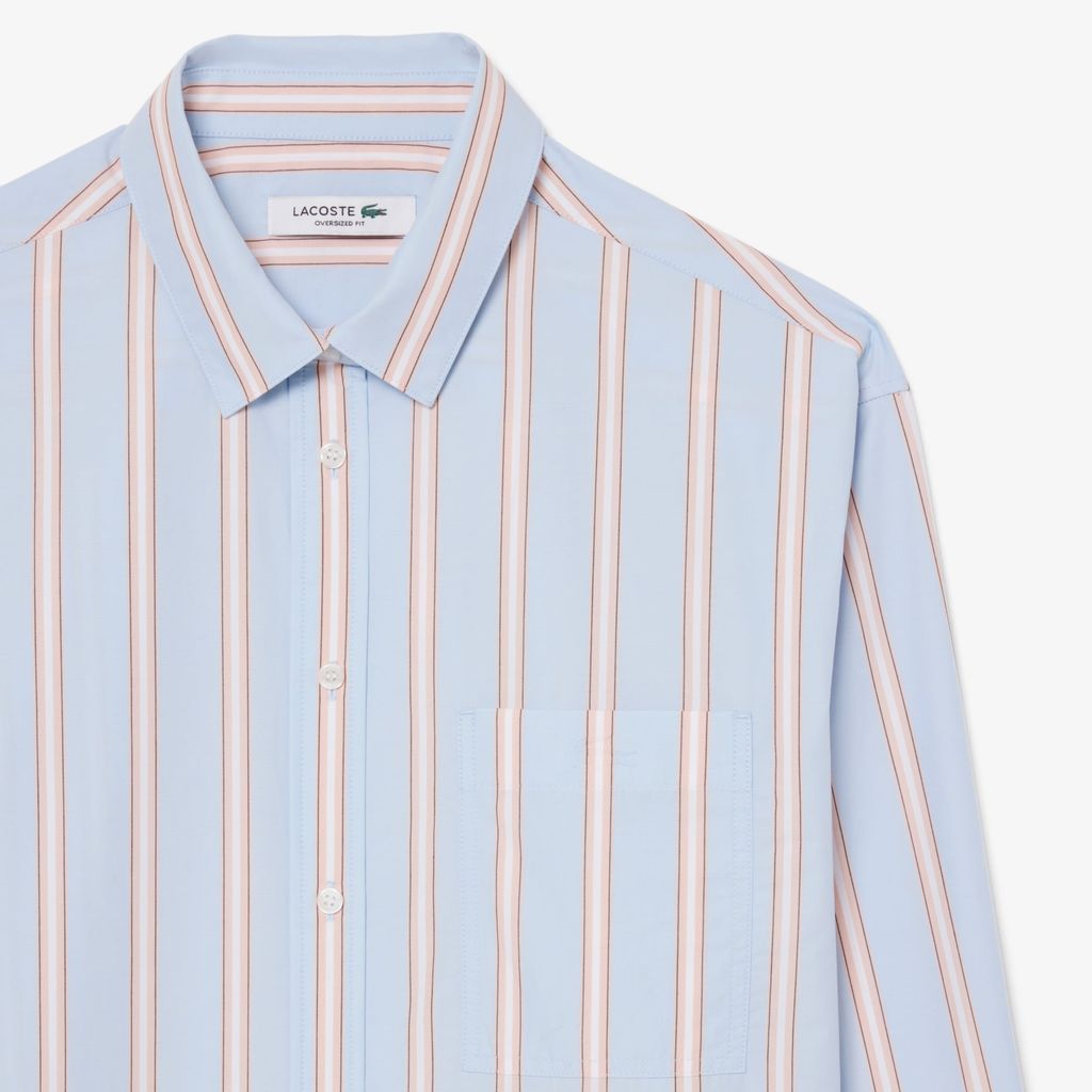 Áo Sơ Mi Lacoste Nữ Dáng Oversize Chất Liệu Cotton Poplin