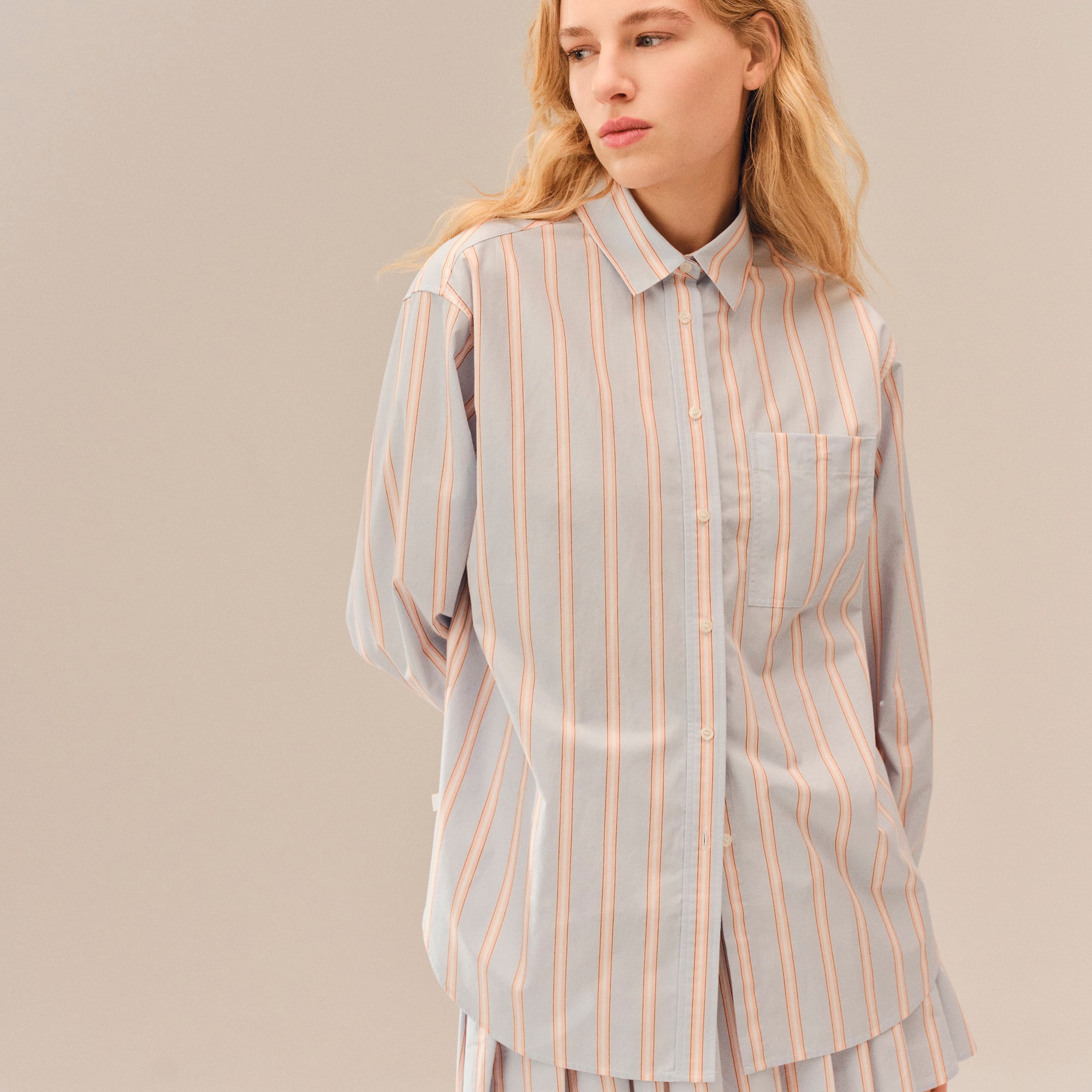Áo Sơ Mi Lacoste Nữ Dáng Oversize Chất Liệu Cotton Poplin