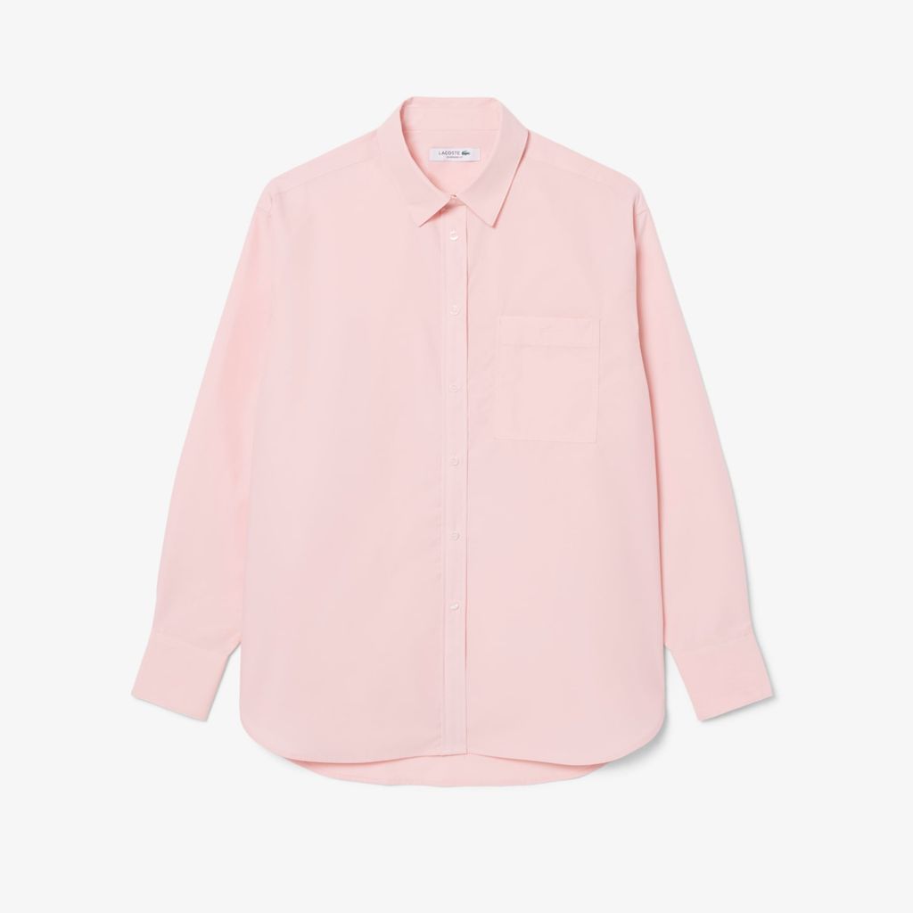 Áo Sơ Mi Lacoste Nữ Dáng Oversize Chất Liệu Cotton Poplin