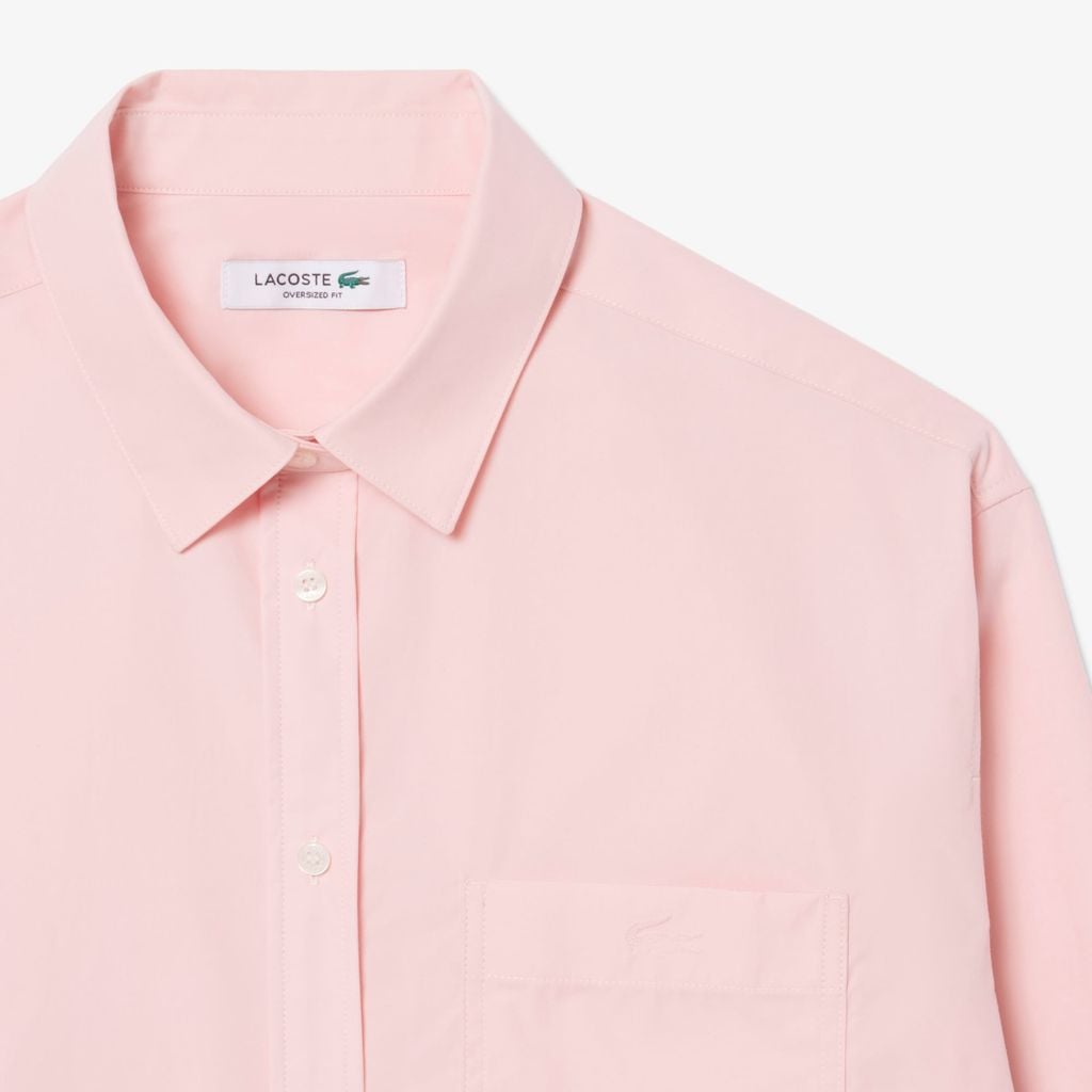 Áo Sơ Mi Lacoste Nữ Dáng Oversize Chất Liệu Cotton Poplin
