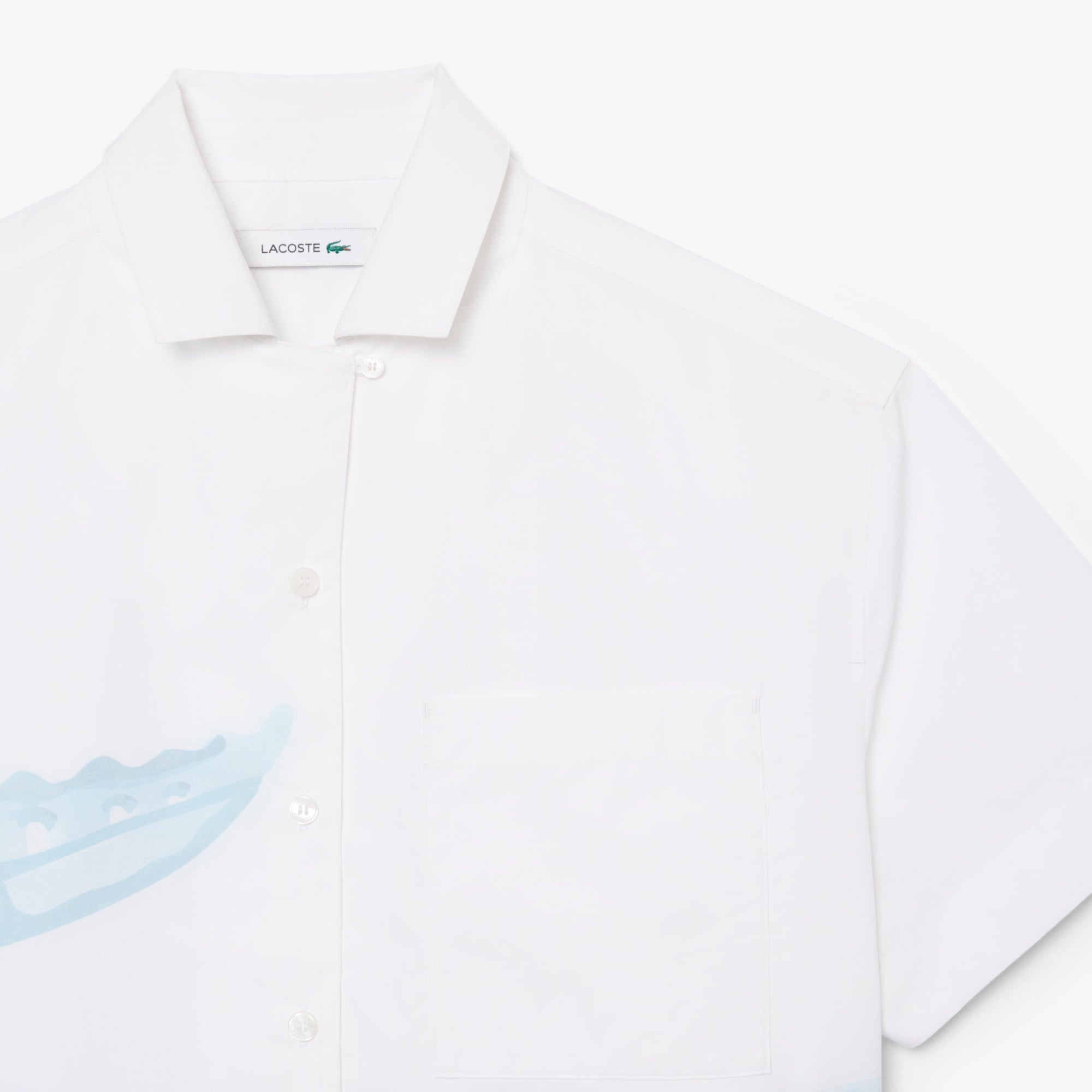 Áo Sơ Mi Lacoste Nữ Dáng Oversize Tay Ngắn In Họa Tiết