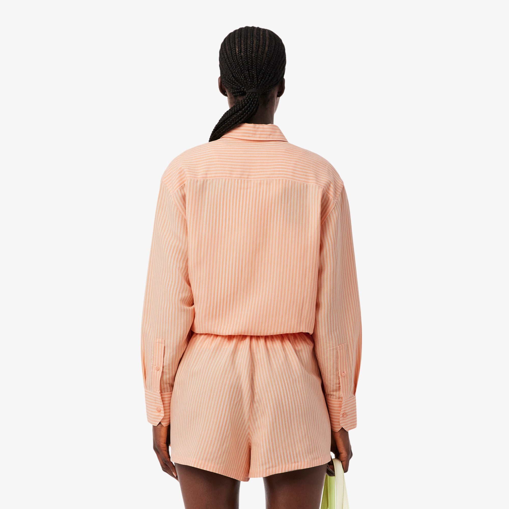 Áo Sơ Mi Lacoste Nữ Dáng Oversize Chất Liệu Pha Linen