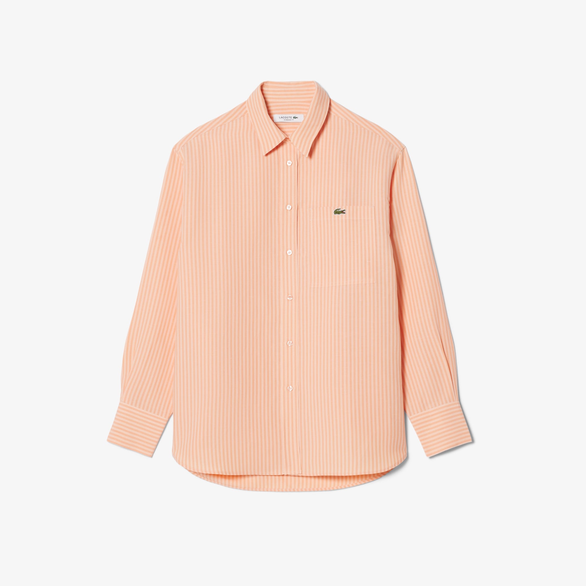 Áo Sơ Mi Lacoste Nữ Dáng Oversize Chất Liệu Pha Linen