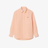 Áo Sơ Mi Lacoste Nữ Dáng Oversize Chất Liệu Pha Linen