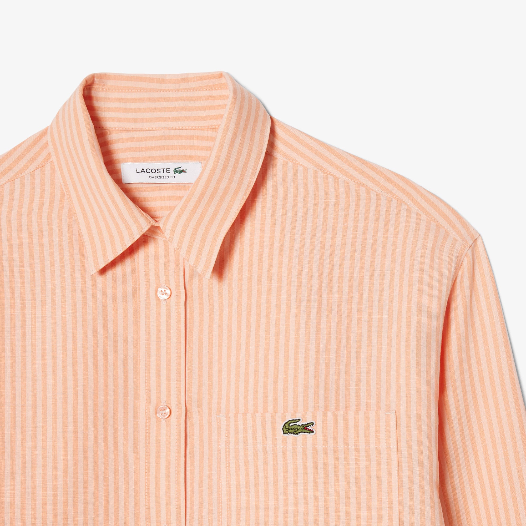Áo Sơ Mi Lacoste Nữ Dáng Oversize Chất Liệu Pha Linen