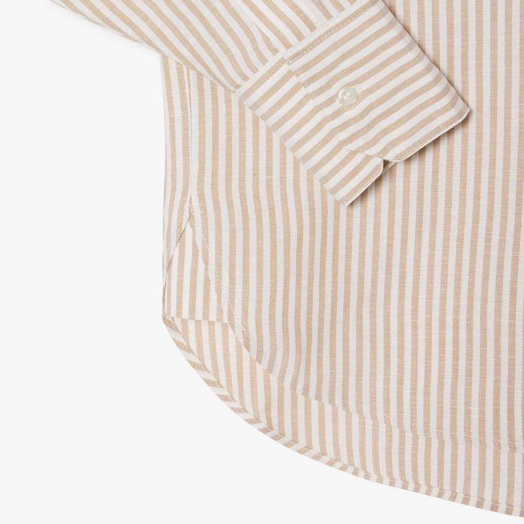 Áo Sơ Mi Lacoste Nữ Dáng Oversize Chất Liệu Pha Linen