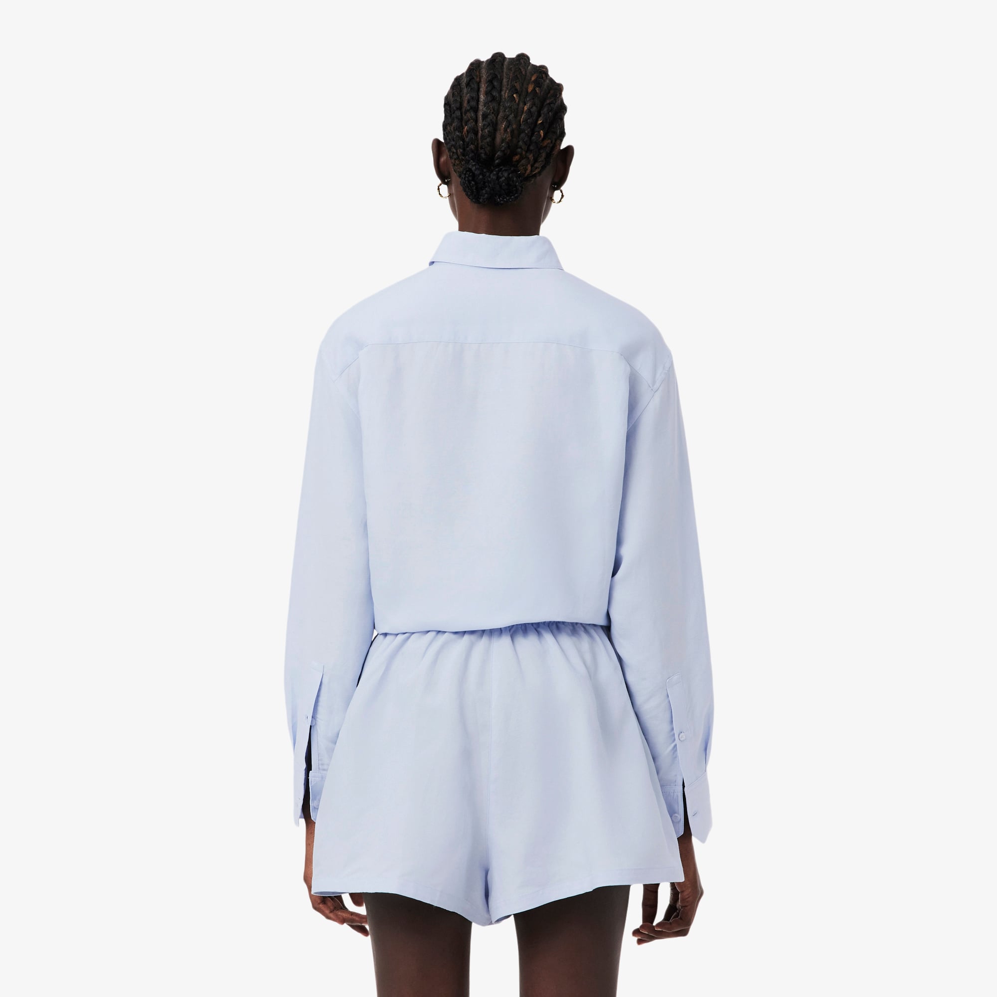 Áo Sơ Mi Lacoste Nữ Dáng Oversize Chất Liệu Pha Linen