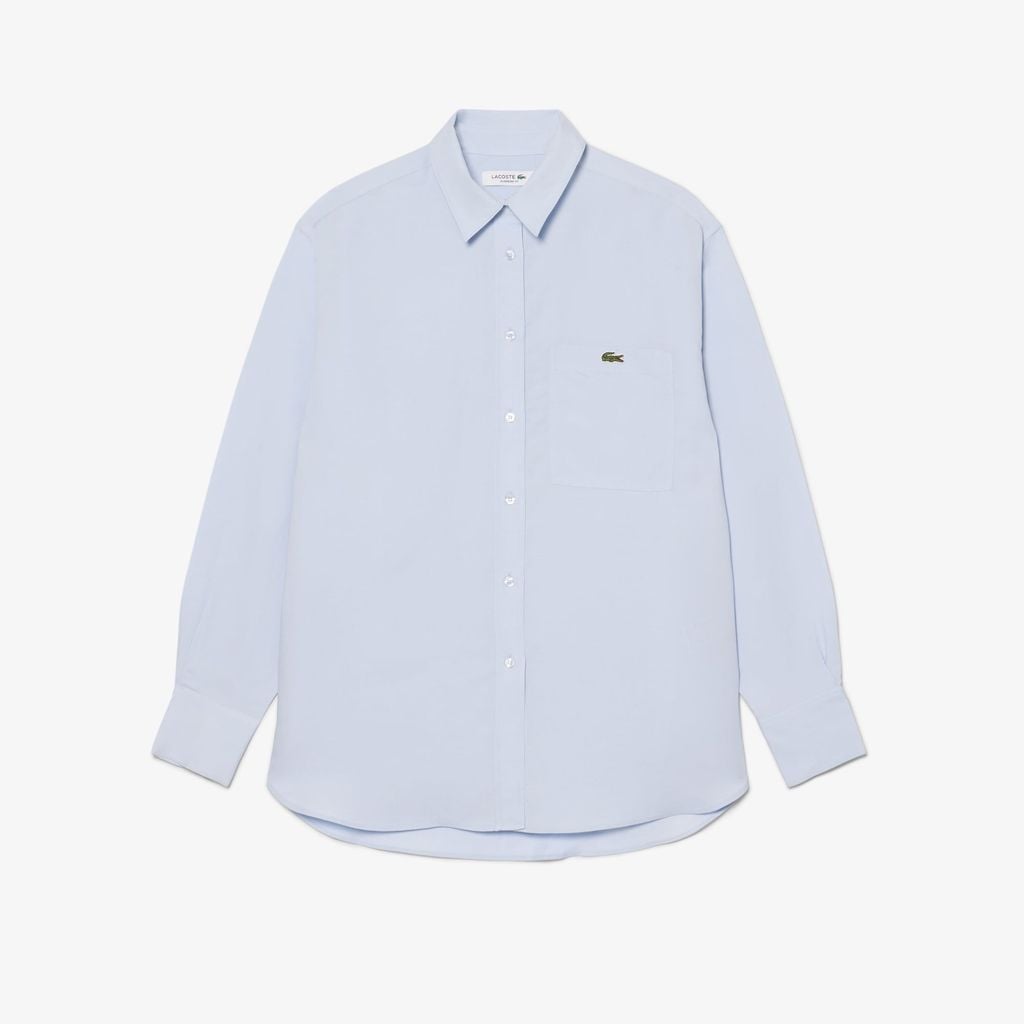Áo Sơ Mi Lacoste Nữ Dáng Oversize Chất Liệu Pha Linen