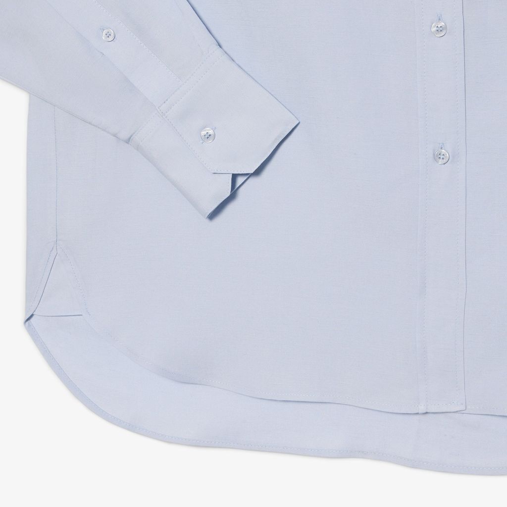 Áo Sơ Mi Lacoste Nữ Dáng Oversize Chất Liệu Pha Linen