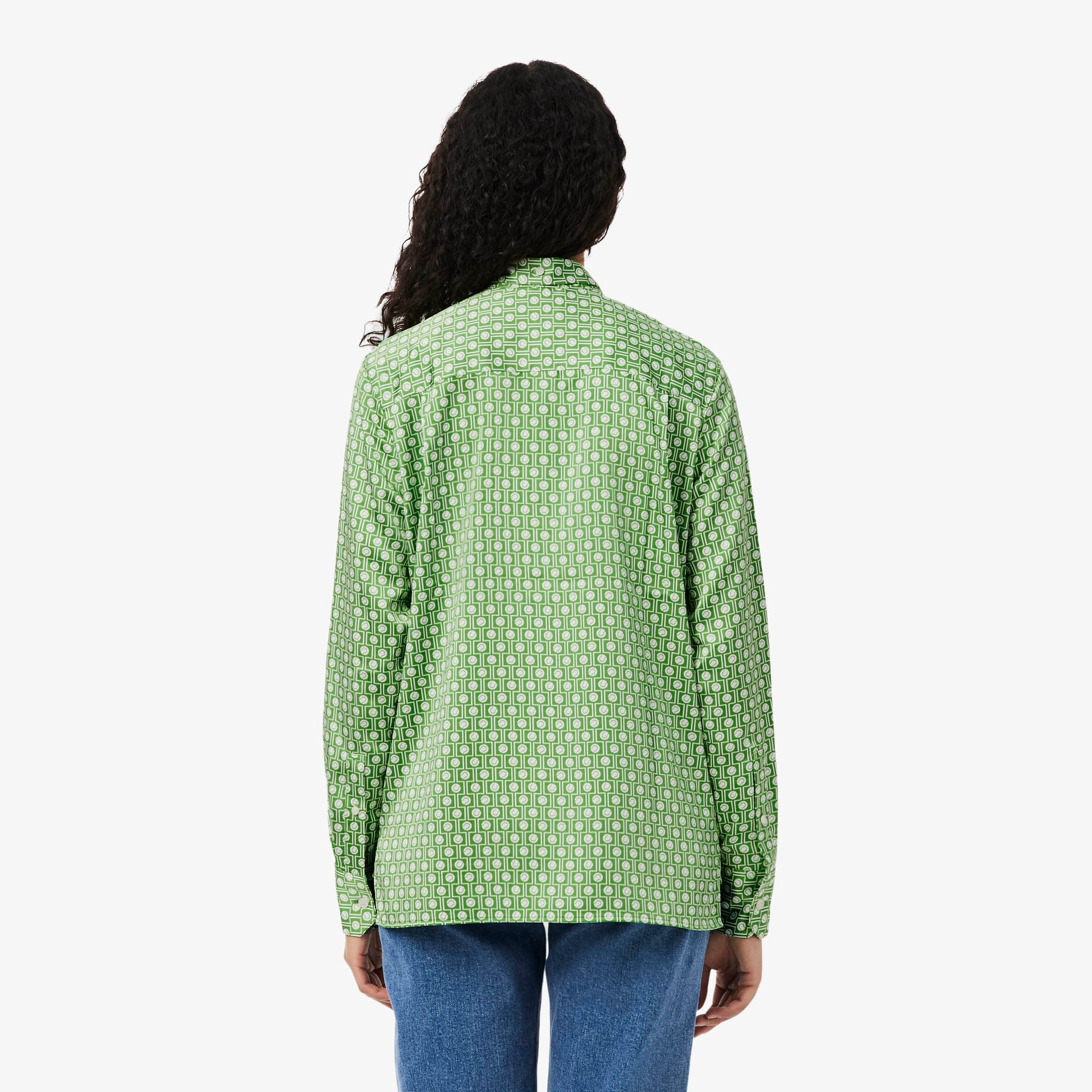 Áo Sơ Mi Lacoste Nữ Dáng Suông Cổ Áo Cà Vạt Có Thể Tháo Rời