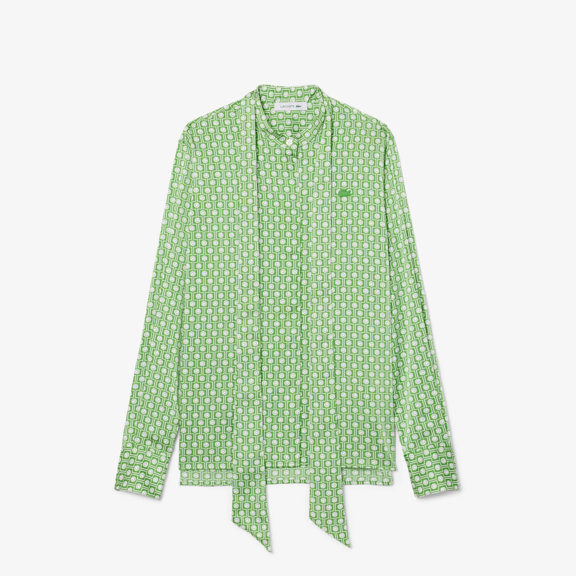 Áo Sơ Mi Lacoste Nữ Dáng Suông Cổ Áo Cà Vạt Có Thể Tháo Rời