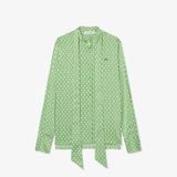 Áo Sơ Mi Lacoste Nữ Dáng Suông Cổ Áo Cà Vạt Có Thể Tháo Rời