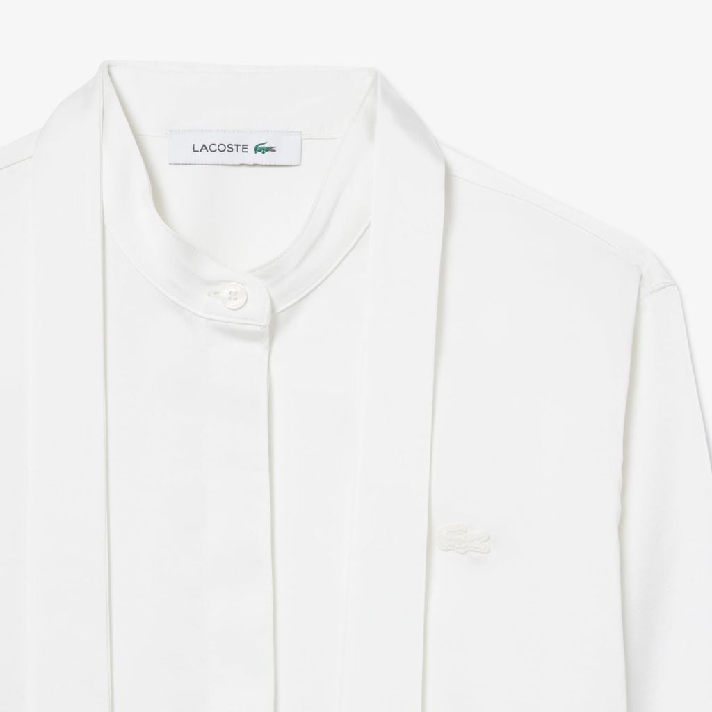 Áo Sơ Mi Lacoste Nữ Dáng Suông Cổ Áo Cà Vạt Có Thể Tháo Rời