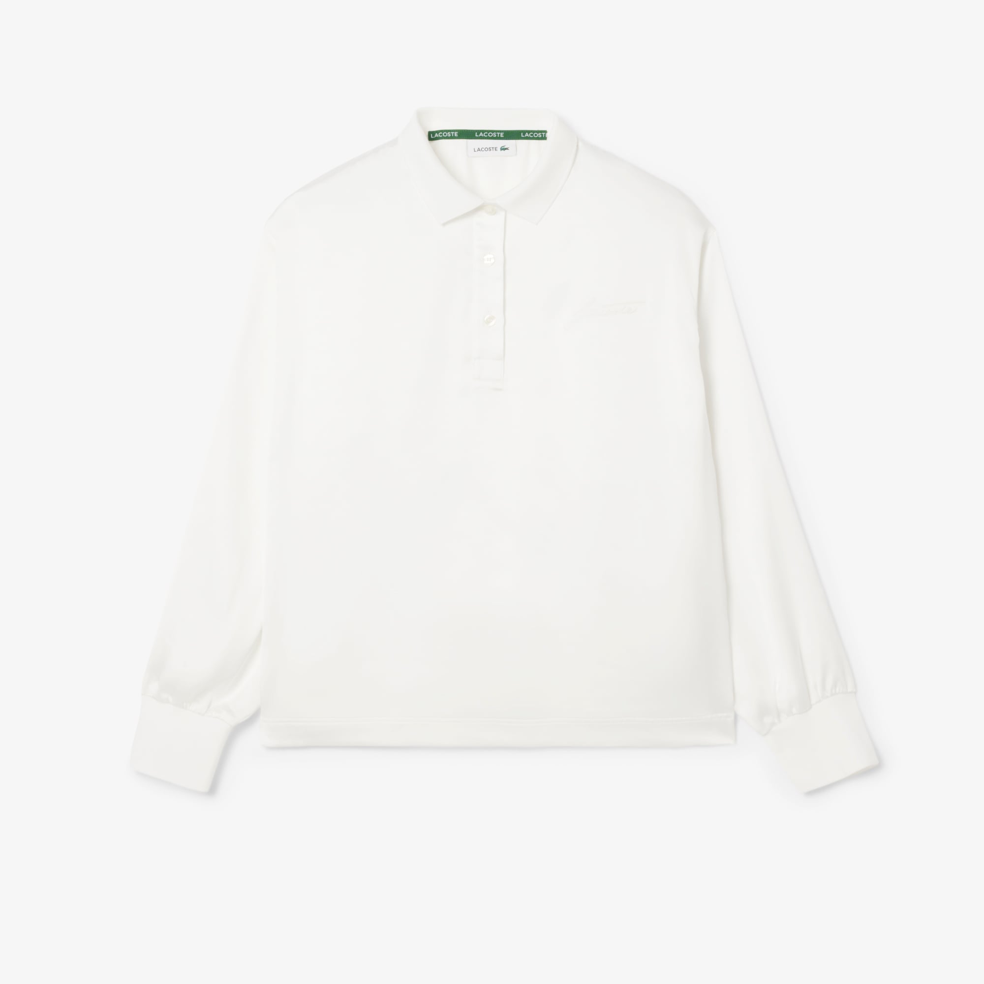 Áo Sơ Mi Lacoste Nữ Satin Oversize Tay Dài