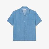 Áo Sơ Mi Lacoste Nam Dáng Rộng Chất Liệu Denim Cổ Mở
