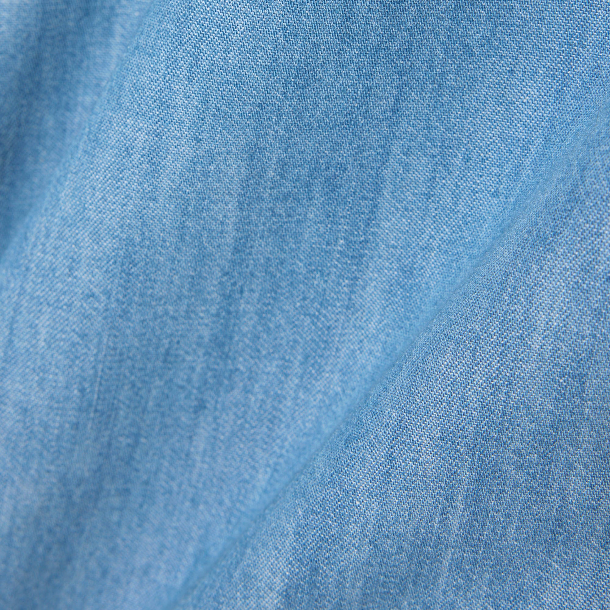 Áo Sơ Mi Lacoste Nam Dáng Rộng Chất Liệu Denim Cổ Mở