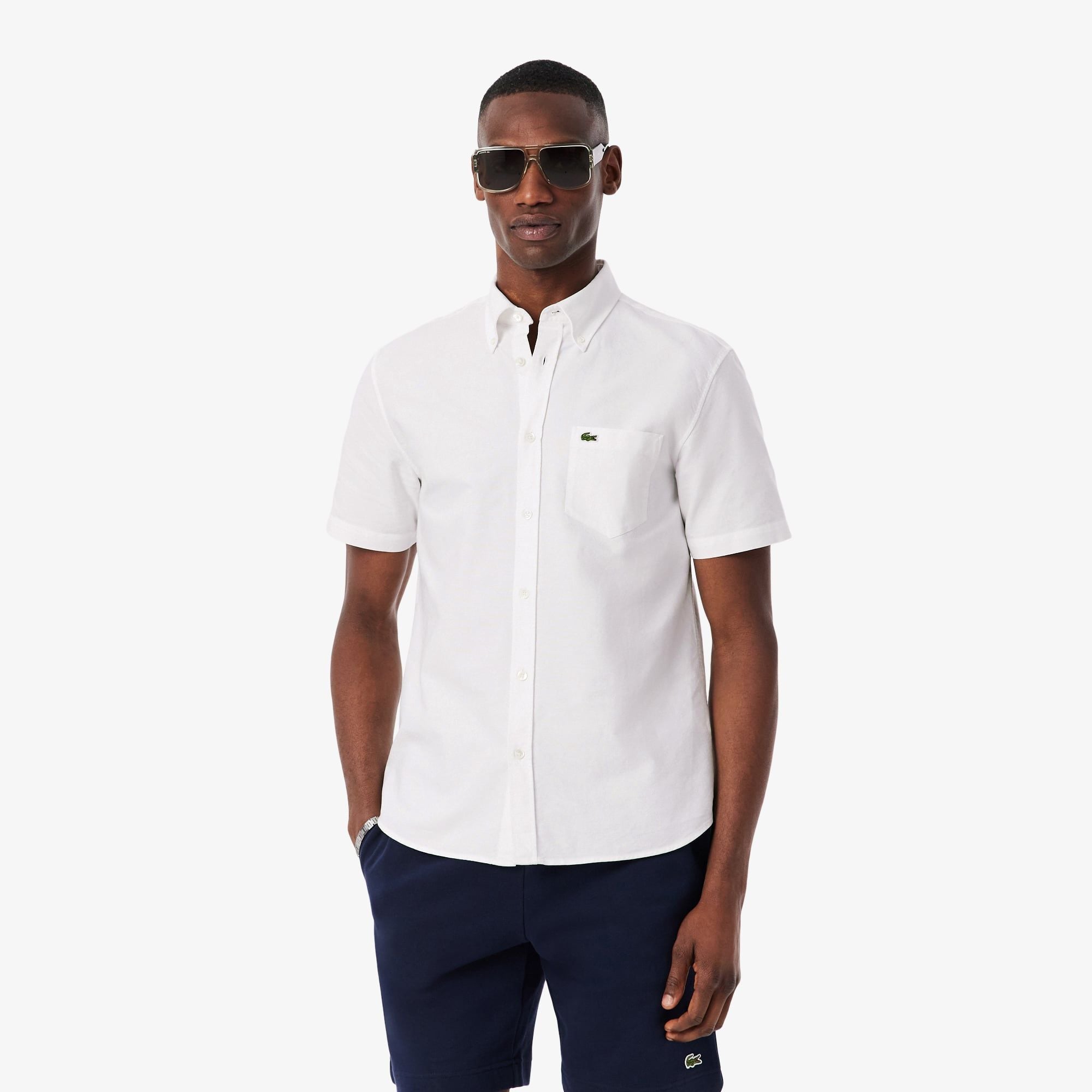 Áo Sơ Mi Oxford Lacoste Nam Dáng Suông Tay Ngắn