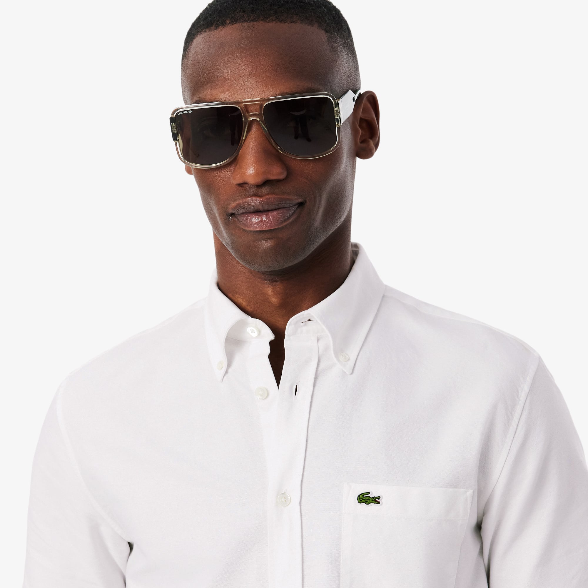 Áo Sơ Mi Oxford Lacoste Nam Dáng Suông Tay Ngắn