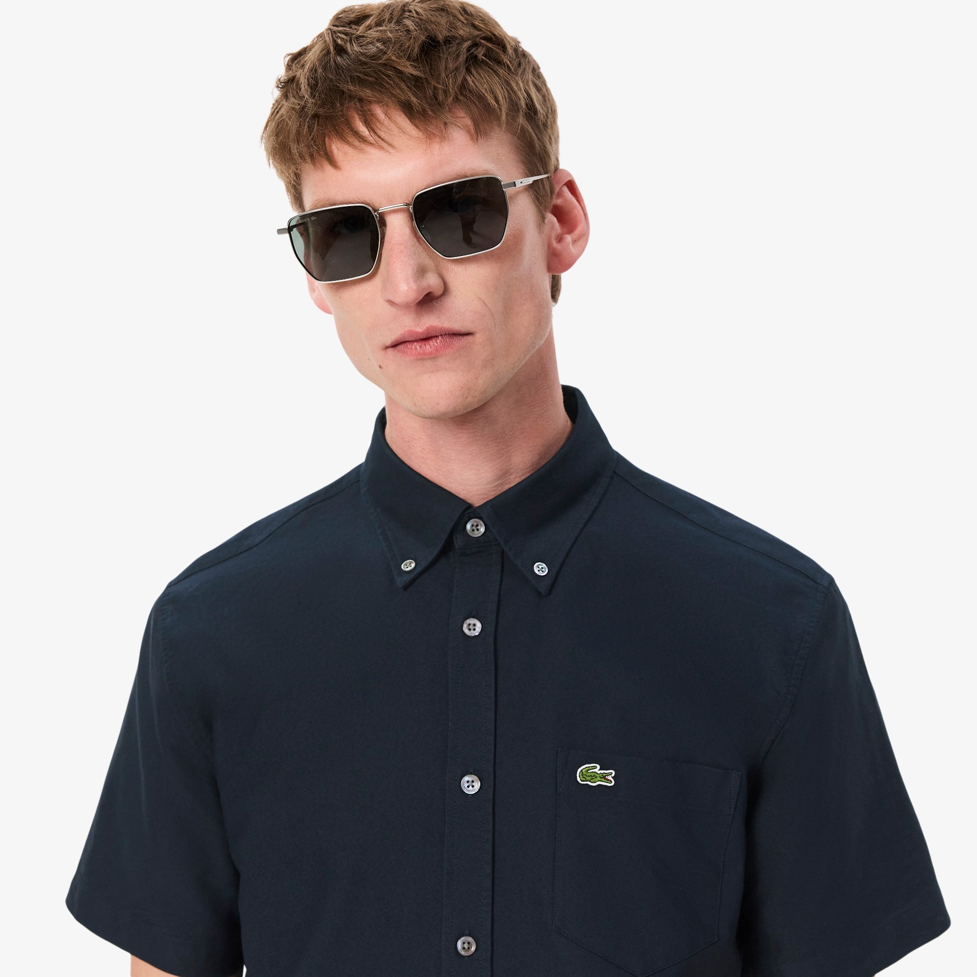 Áo Sơ Mi Oxford Lacoste Nam Dáng Suông Tay Ngắn