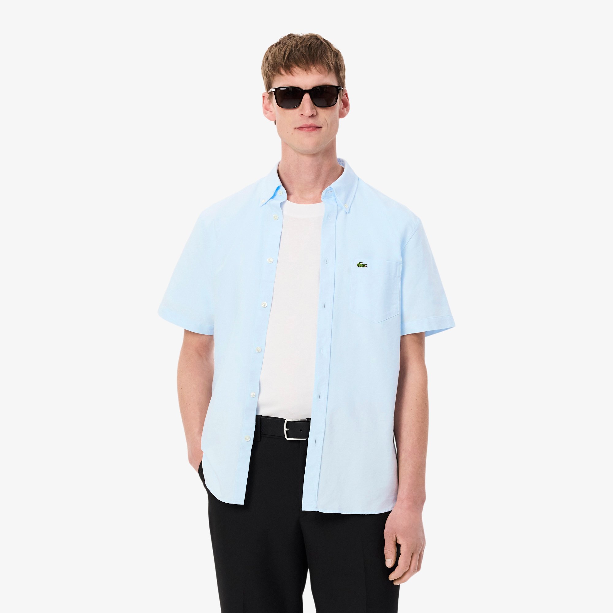 Áo Sơ Mi Oxford Lacoste Nam Dáng Suông Tay Ngắn