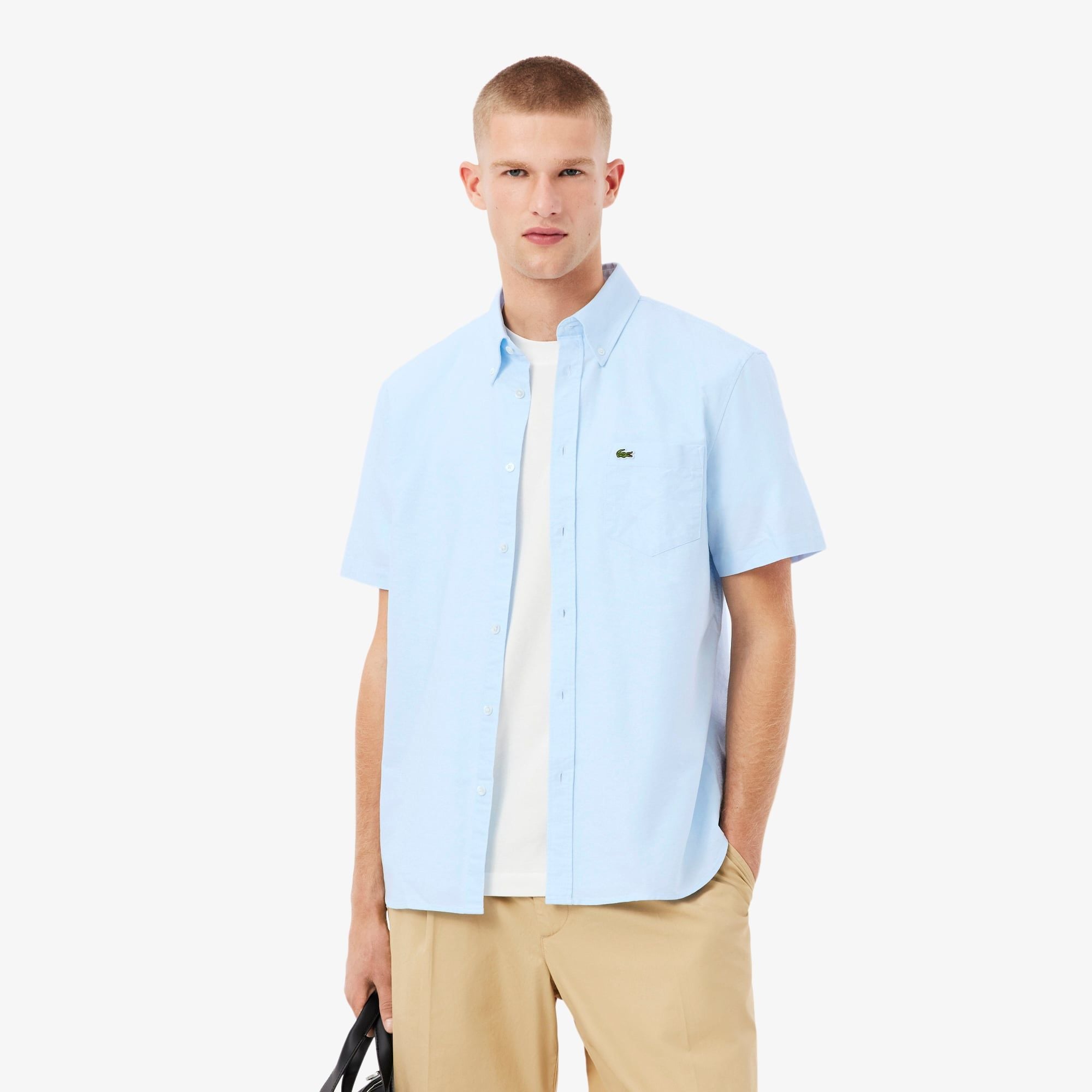 Áo Sơ Mi Oxford Lacoste Nam Dáng Suông Tay Ngắn