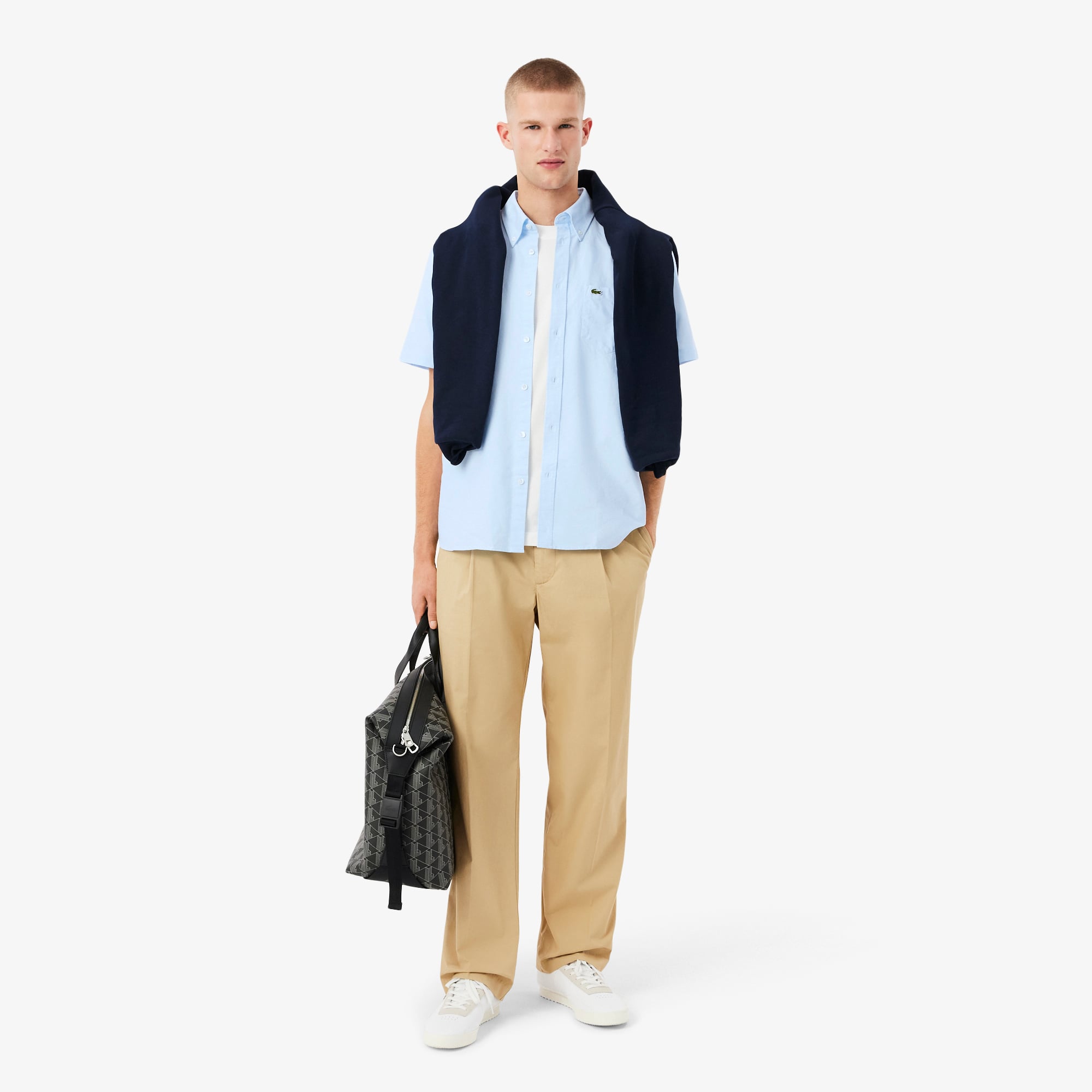 Áo Sơ Mi Oxford Lacoste Nam Dáng Suông Tay Ngắn