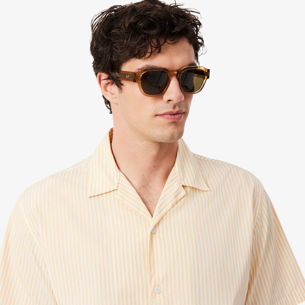 Áo Sơ Mi Lacoste Nam Dáng Rộng Kẻ Sọc In Hình Cá Sấu