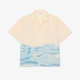 Áo Sơ Mi Lacoste Nam Dáng Rộng Kẻ Sọc In Hình Cá Sấu