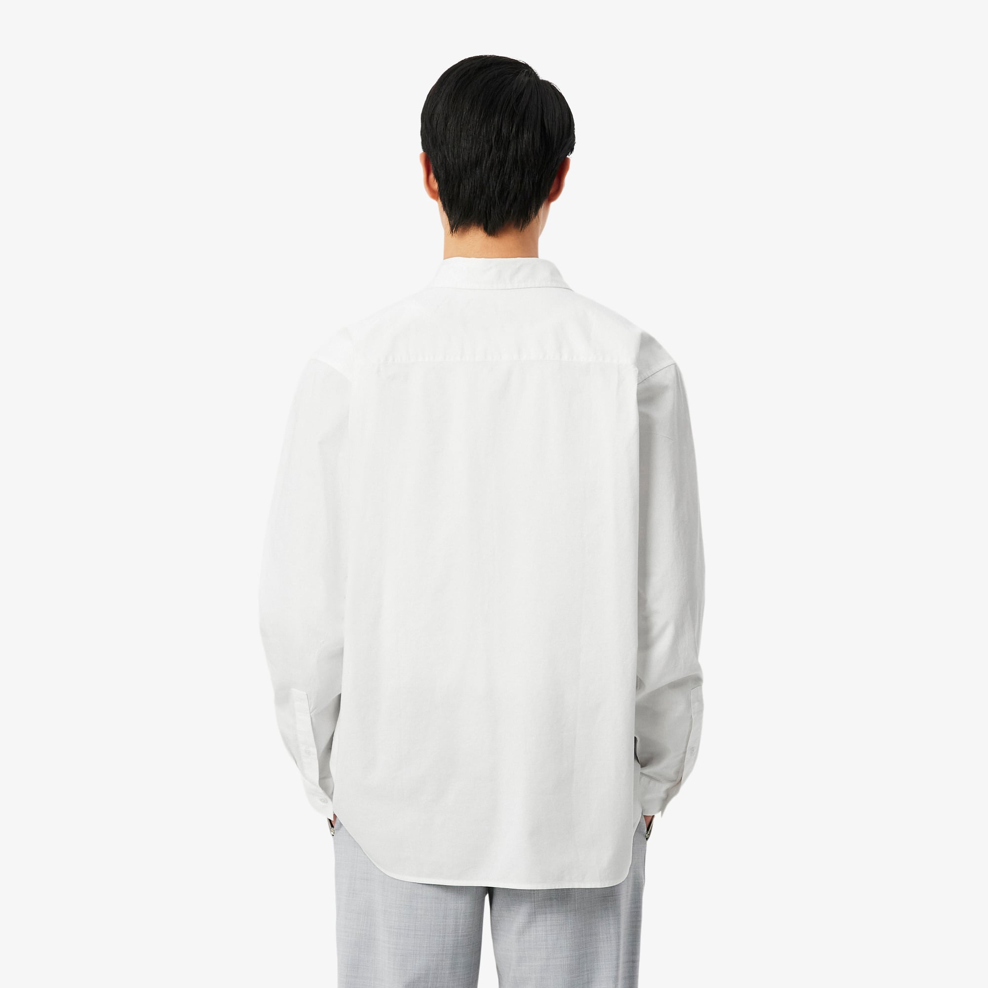 Áo Sơ Mi Lacoste Nam Dáng Rộng Chất Liệu Cotton Twill In Họa Tiết
