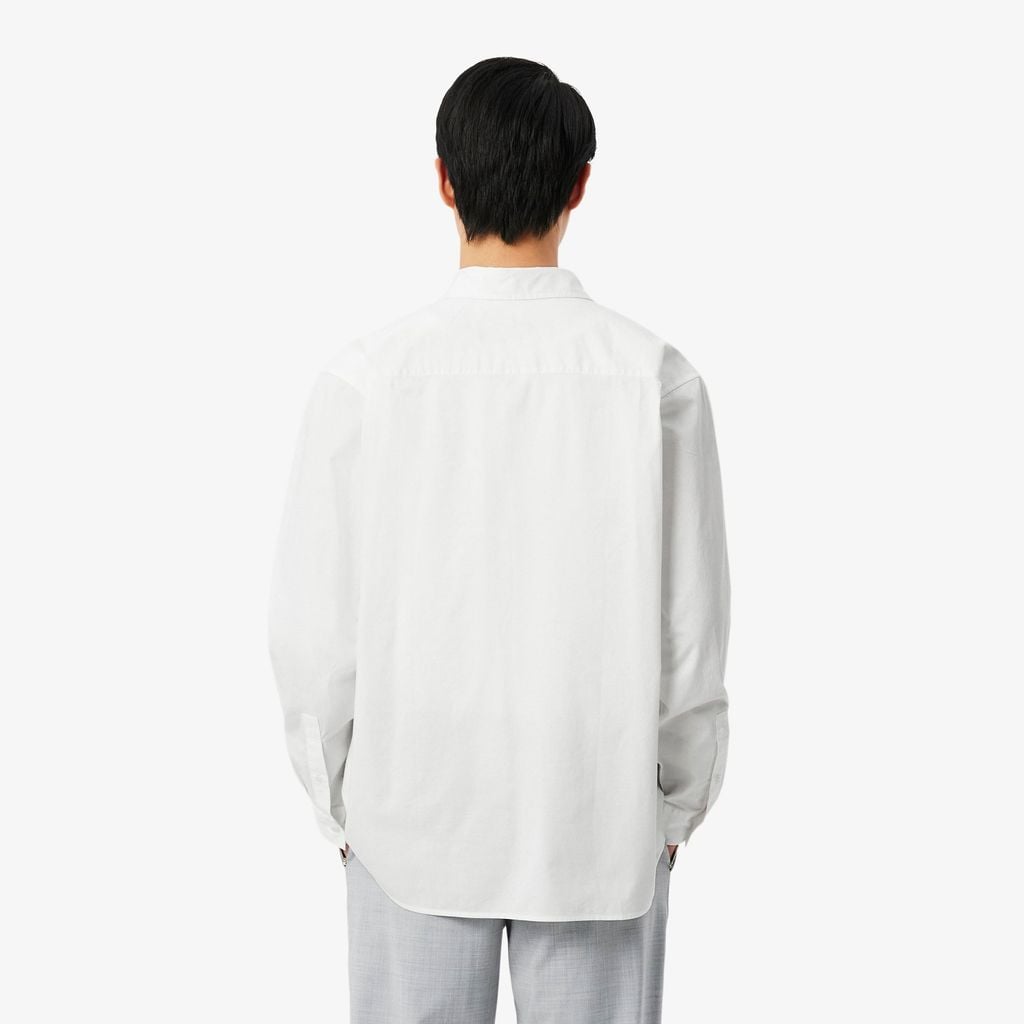 Áo Sơ Mi Lacoste Nam Dáng Rộng Chất Liệu Cotton Twill In Họa Tiết