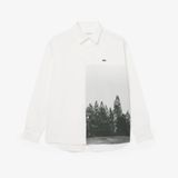 Áo Sơ Mi Lacoste Nam Dáng Rộng Chất Liệu Cotton Twill In Họa Tiết