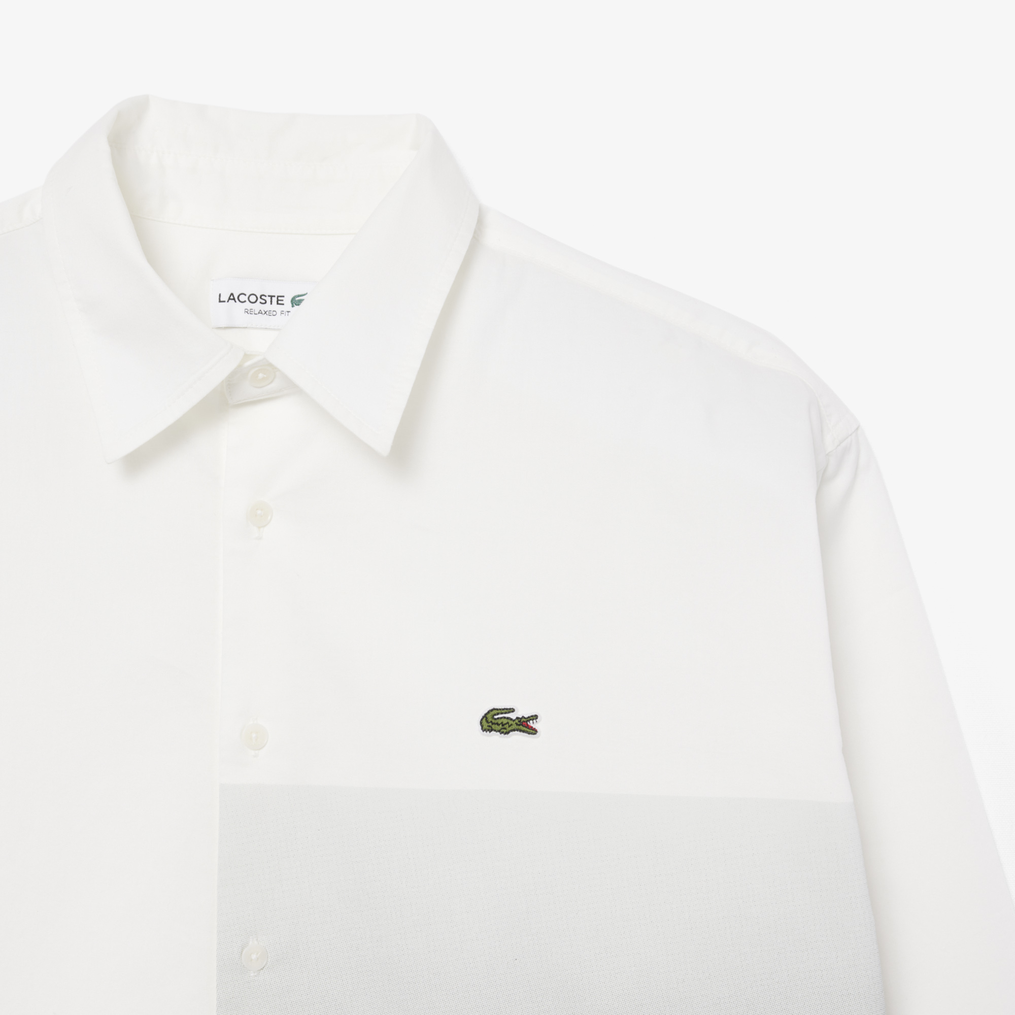 Áo Sơ Mi Lacoste Nam Dáng Rộng Chất Liệu Cotton Twill In Họa Tiết