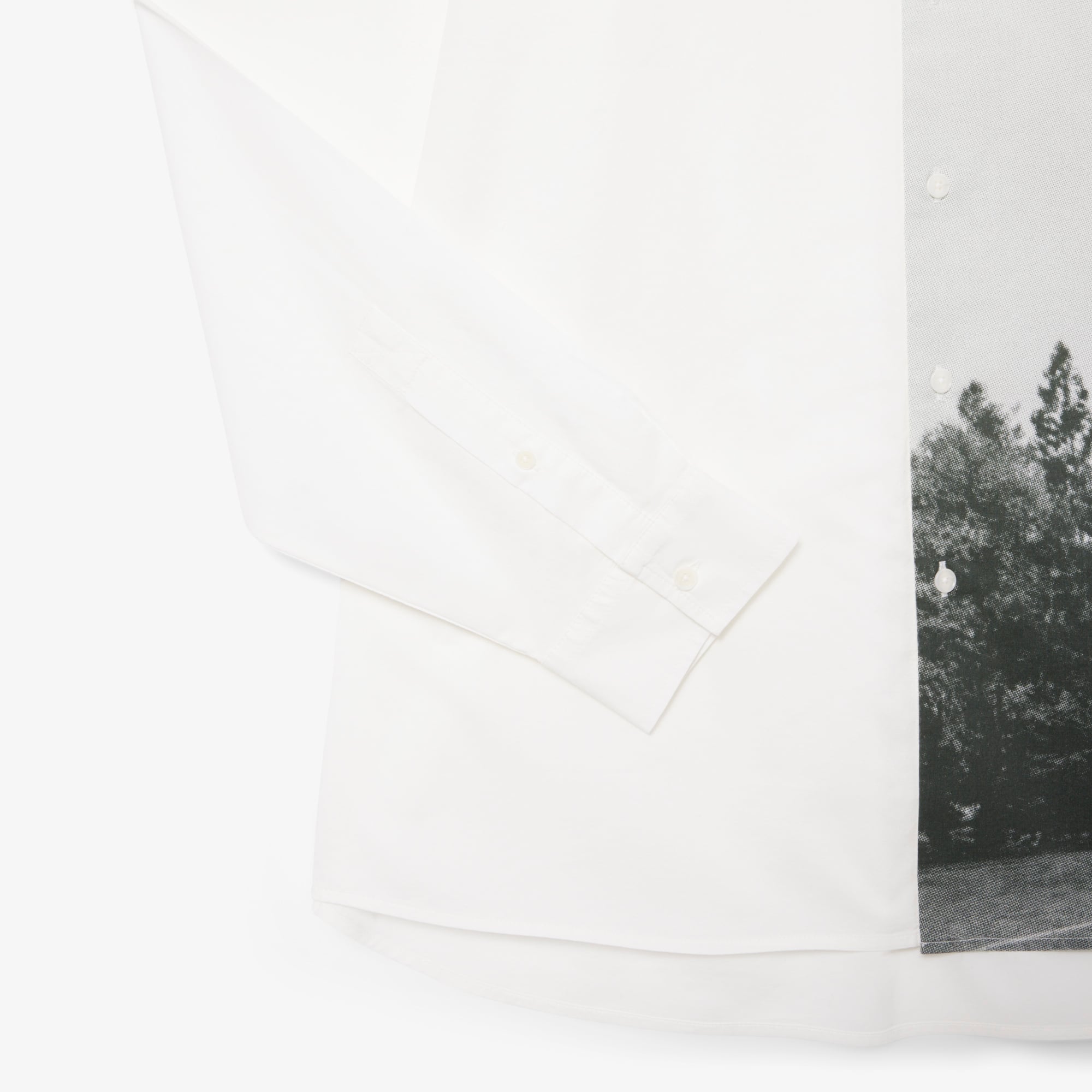 Áo Sơ Mi Lacoste Nam Dáng Rộng Chất Liệu Cotton Twill In Họa Tiết